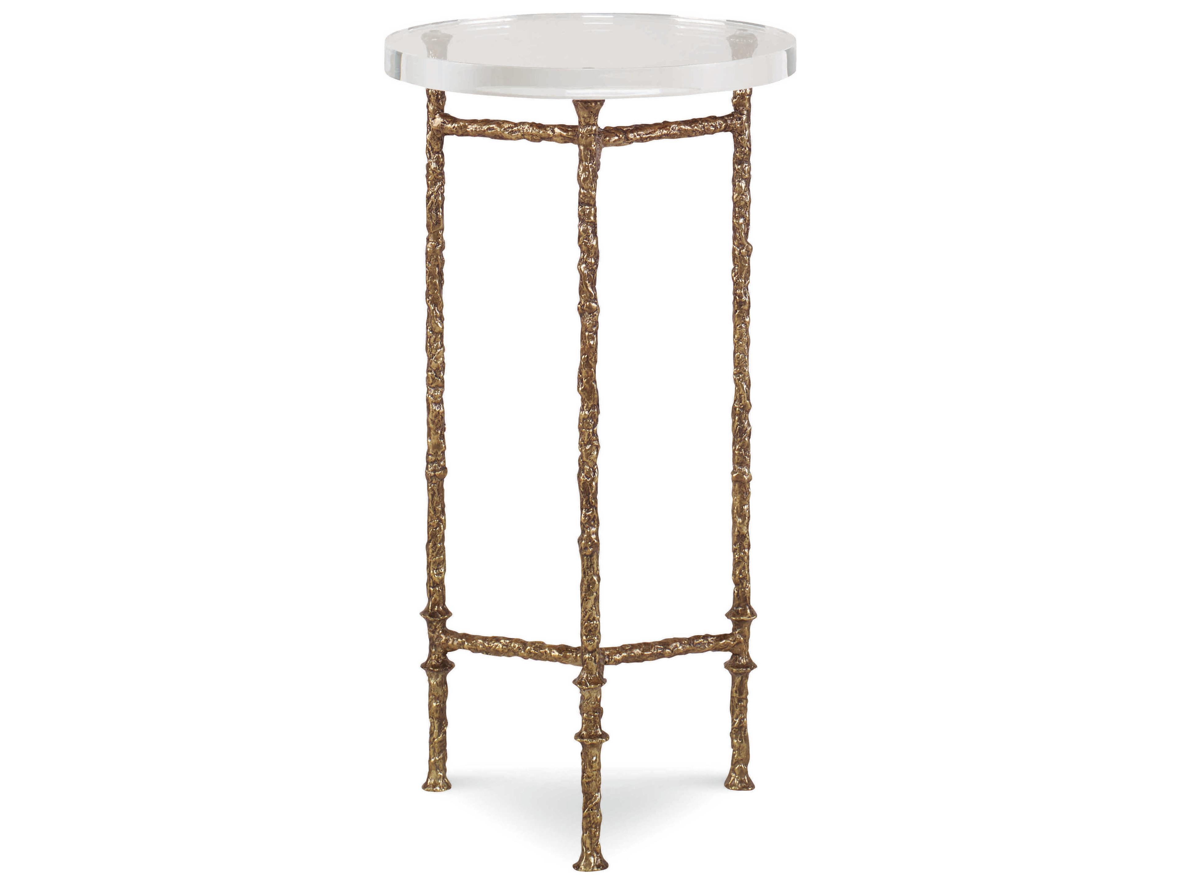 Grand Tour Round Aged Patina Acrylic End Table