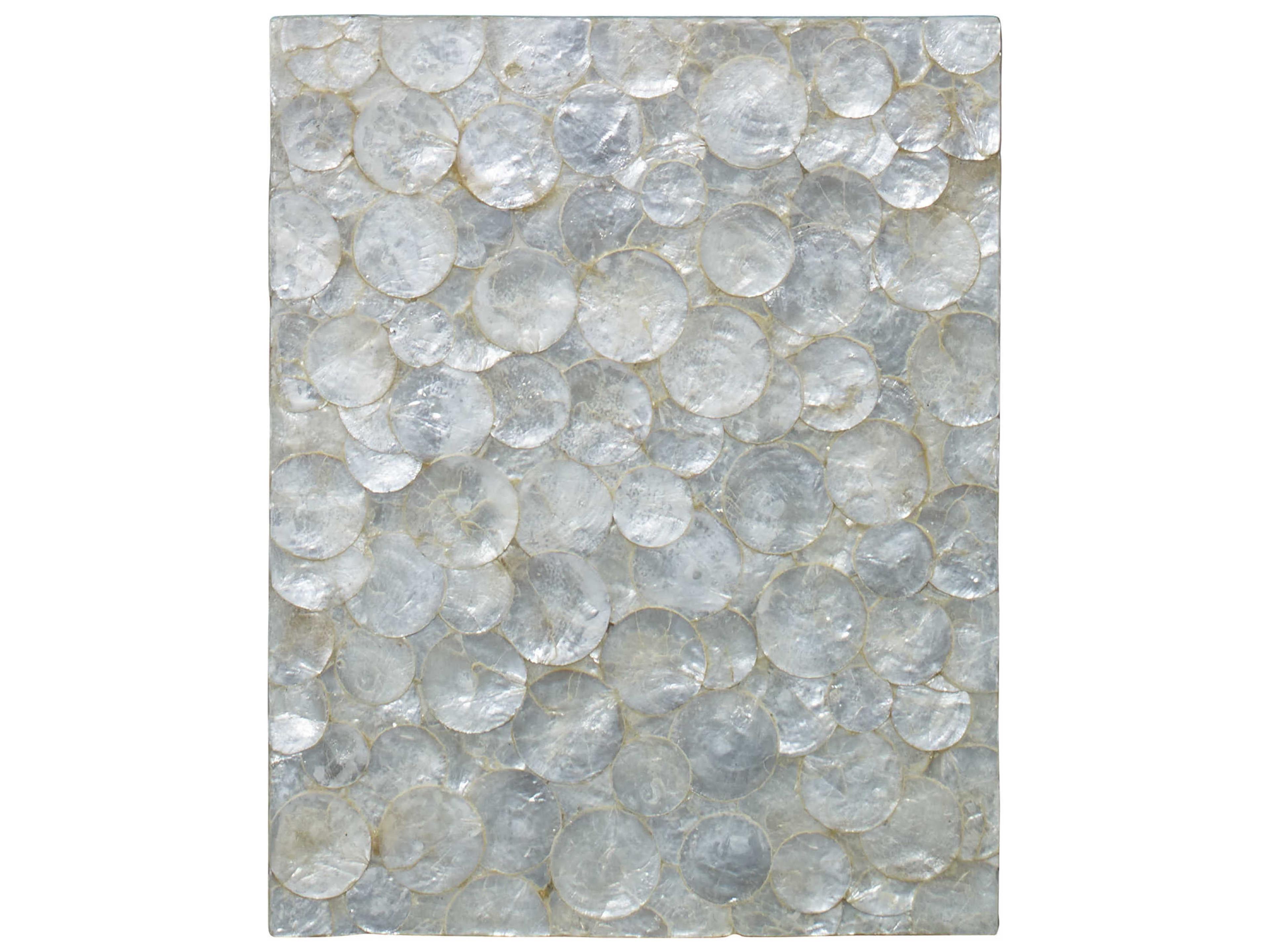 Century Furniture Grand Tour Rectangular Polished Nickel With Capiz Shell End Table