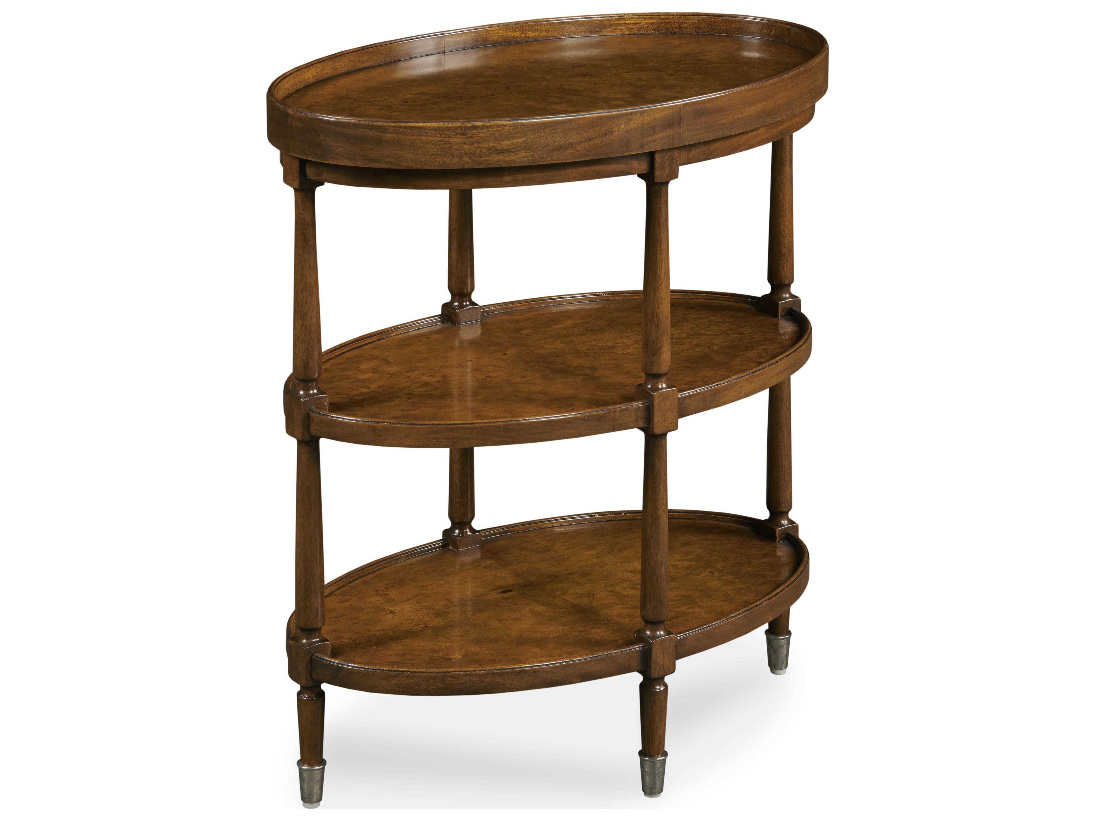 Grand Tour Oval Wood Pewter End Table