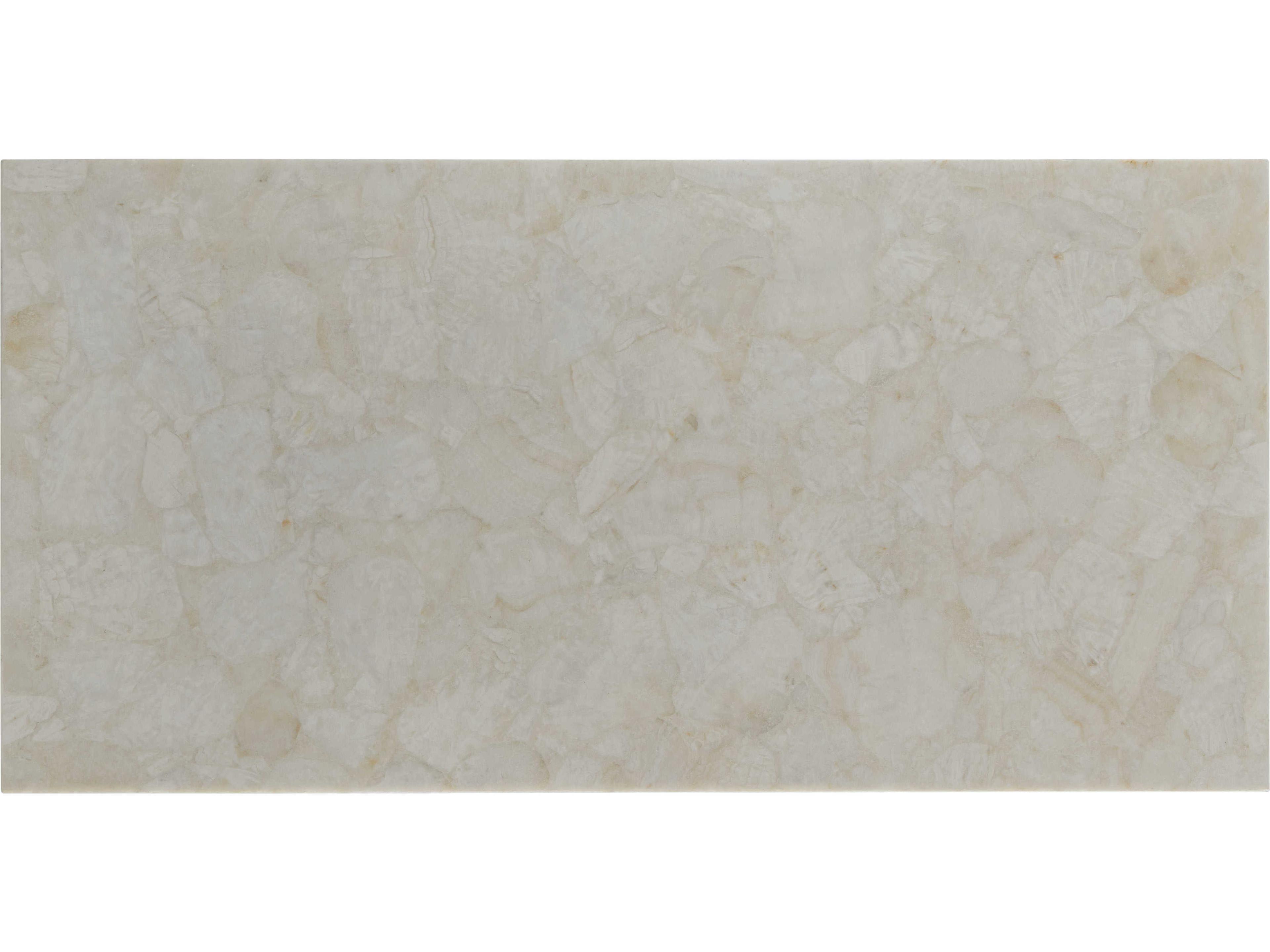 Century Furniture Grand Tour Rectangular Crystal Stone Antique Brass Coffee Table