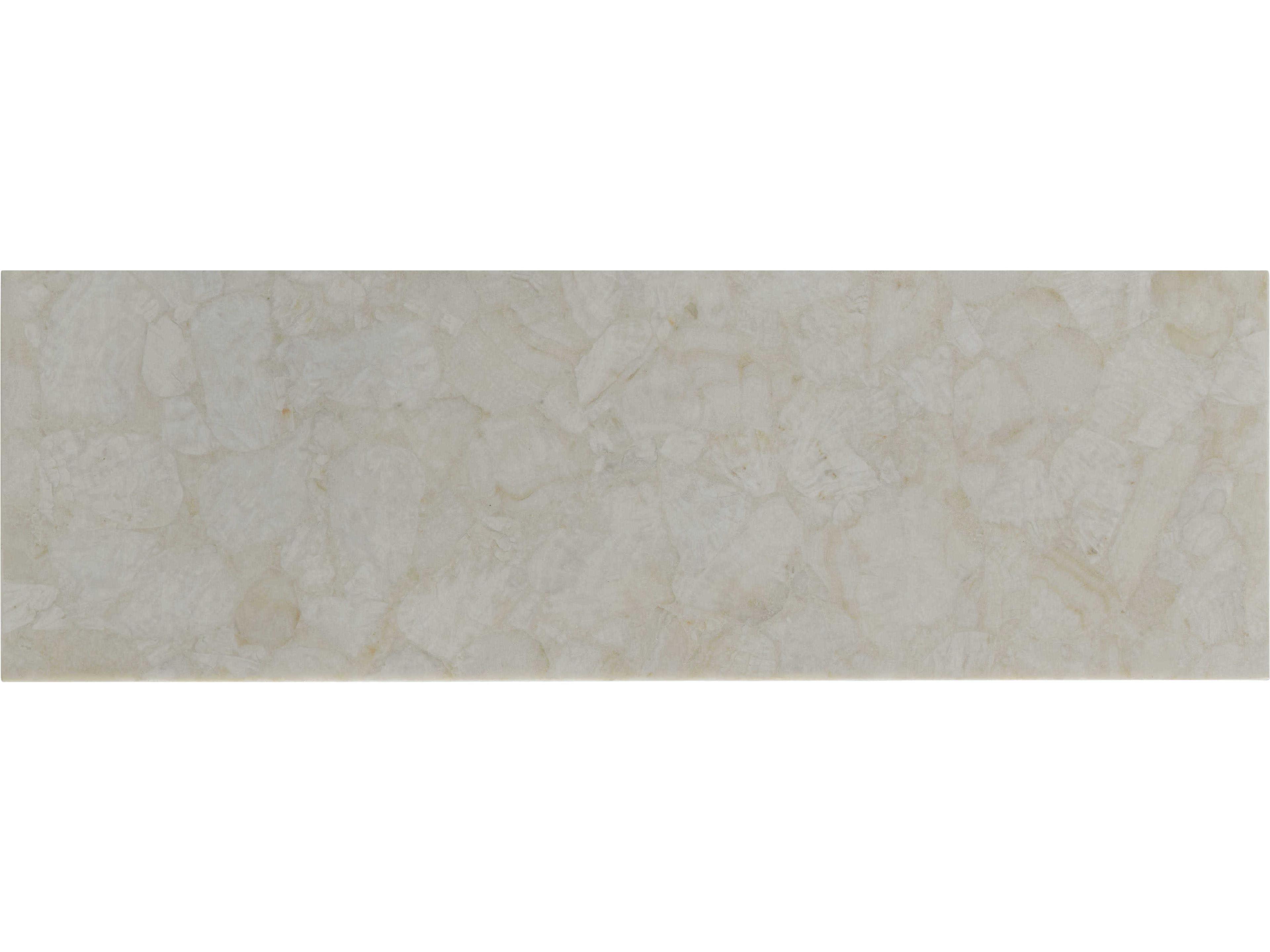 Century Furniture Grand Tour Rectangular Crystal Stone Antique Brass Console Table