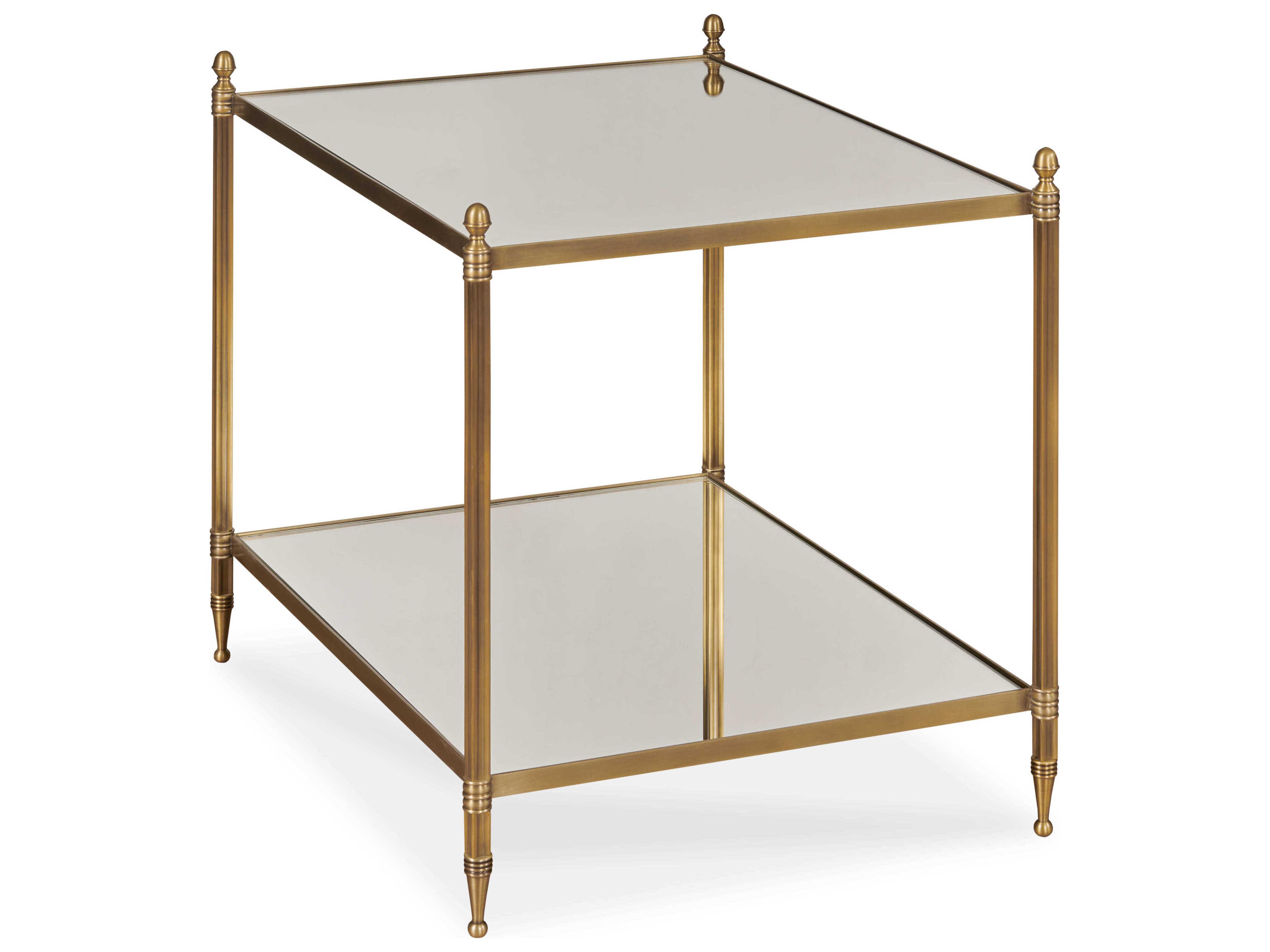 Grand Tour Rectangular Mirror Brass End Table