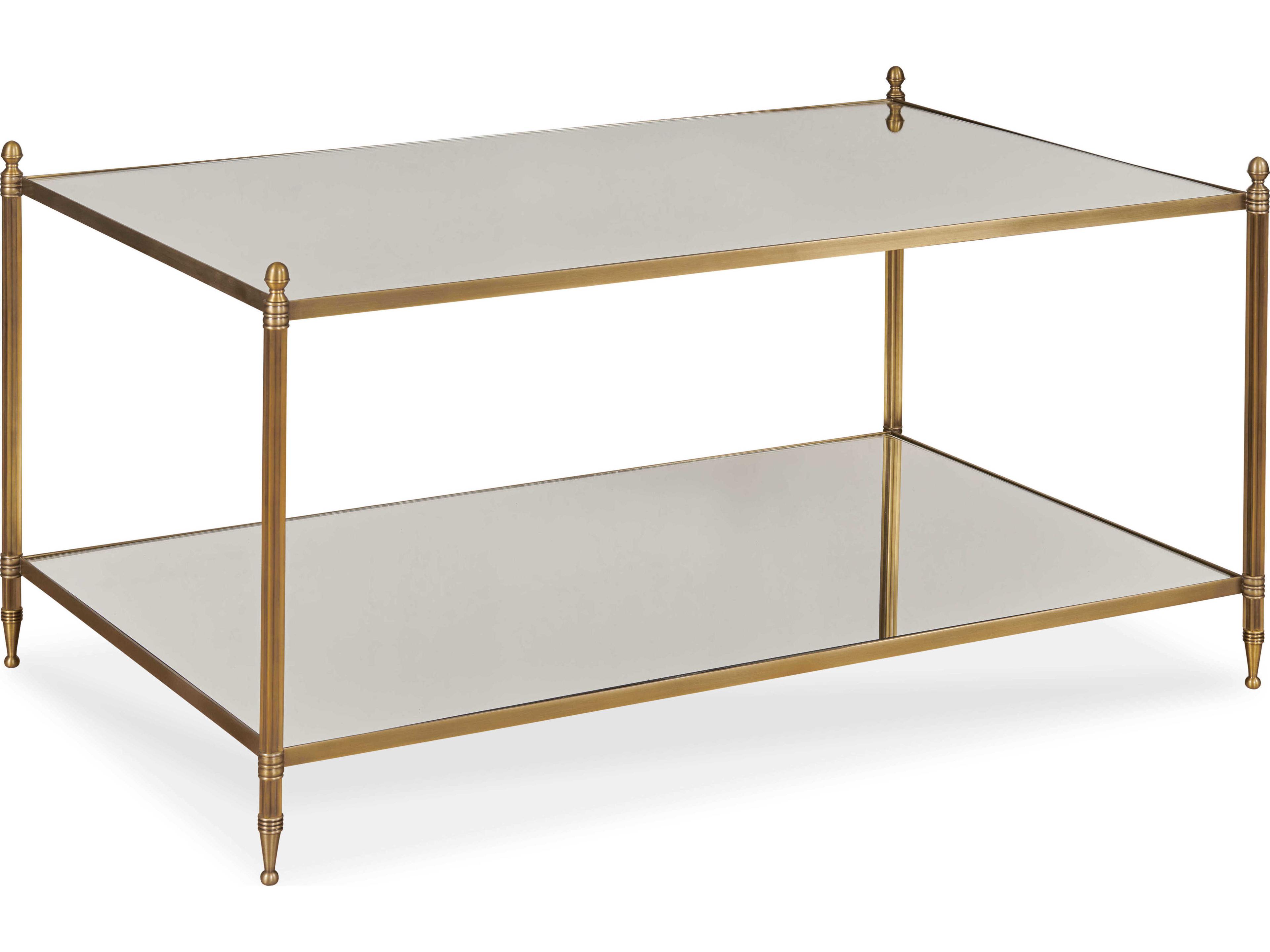 Grand Tour Rectangular Mirror Brass Coffee Table
