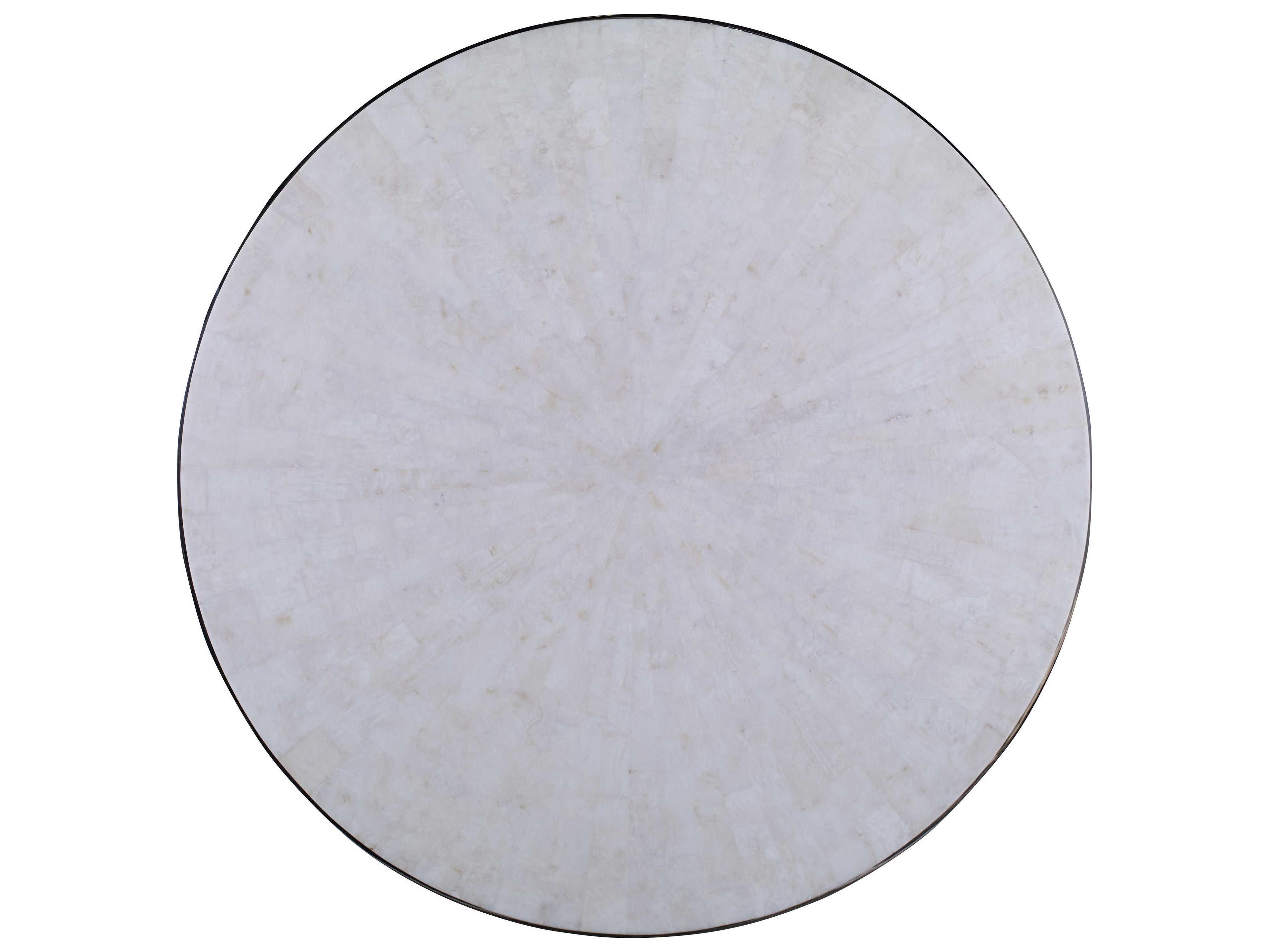 Century Furniture Grand Tour Round Crystal Stone Polished Nickel Coffee Table