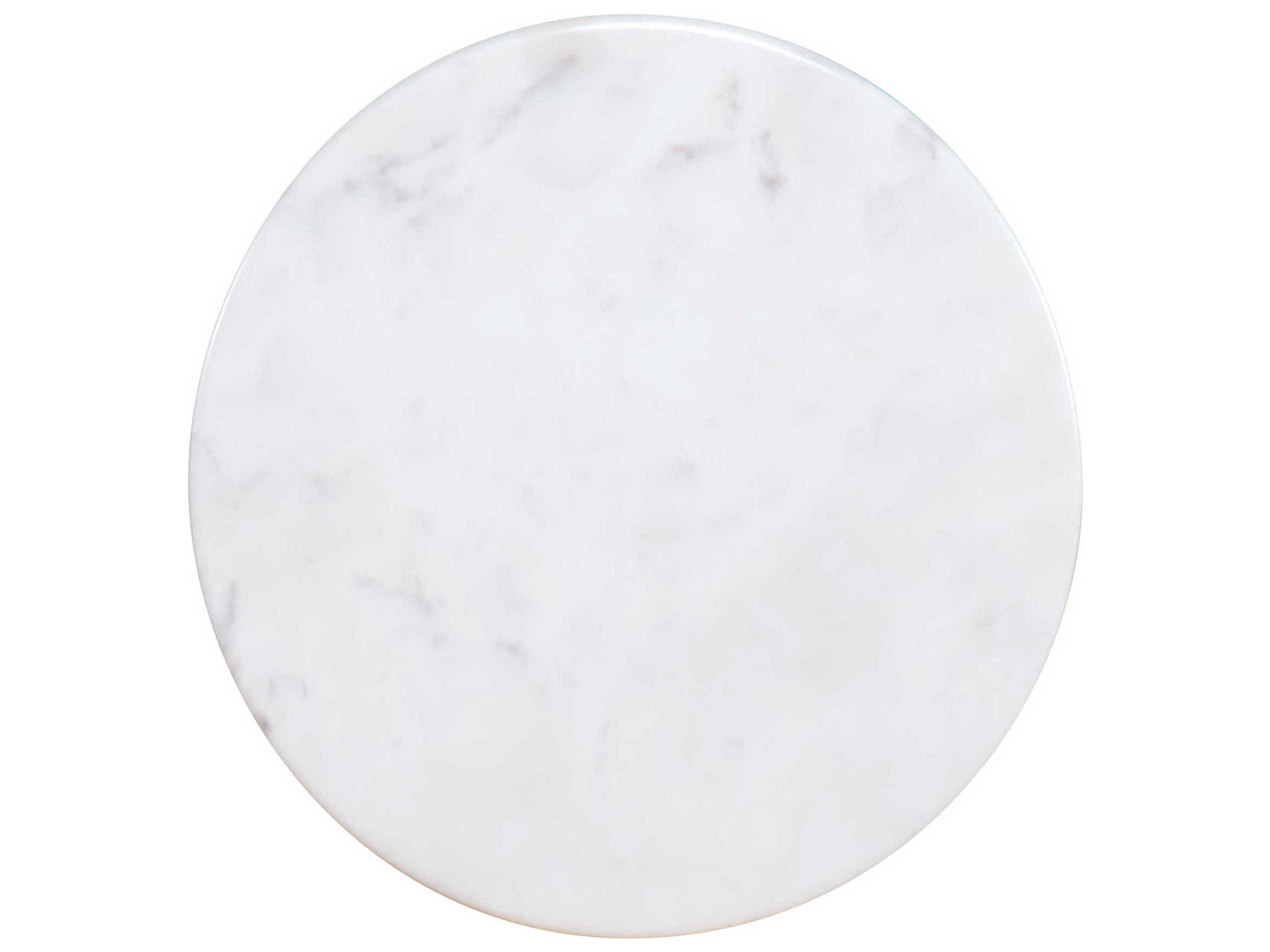 Century Furniture Grand Tour 8" Round White Grey Marble End Table