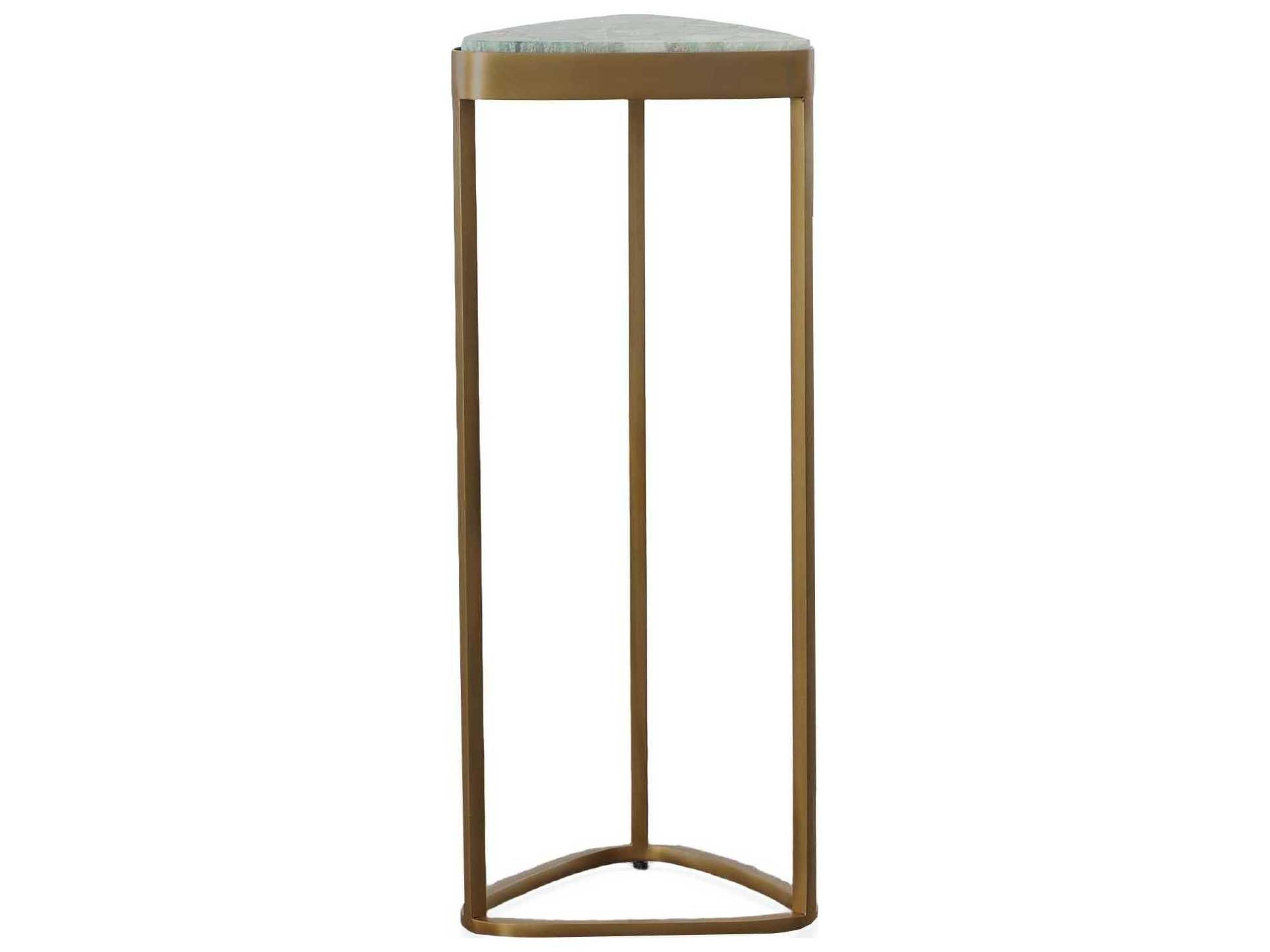 Century Furniture Grand Tour 9" Stone Green Satin Brass End Table