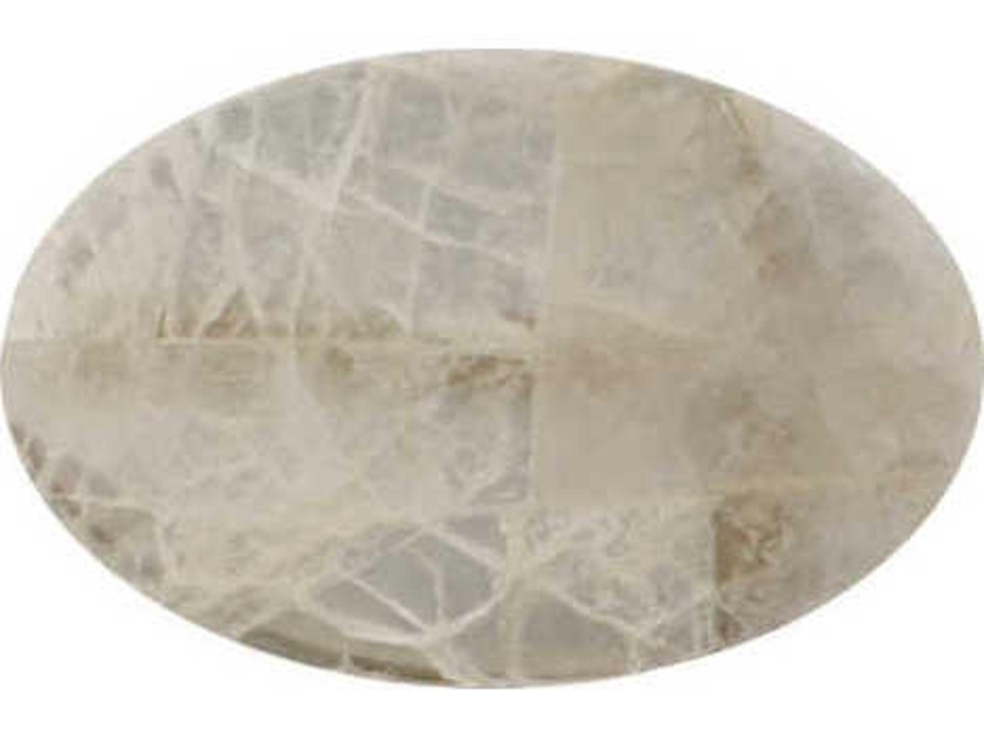 Century Furniture Grand Tour 9" Oval Stone White Rock Crystel Satin Brass End Table