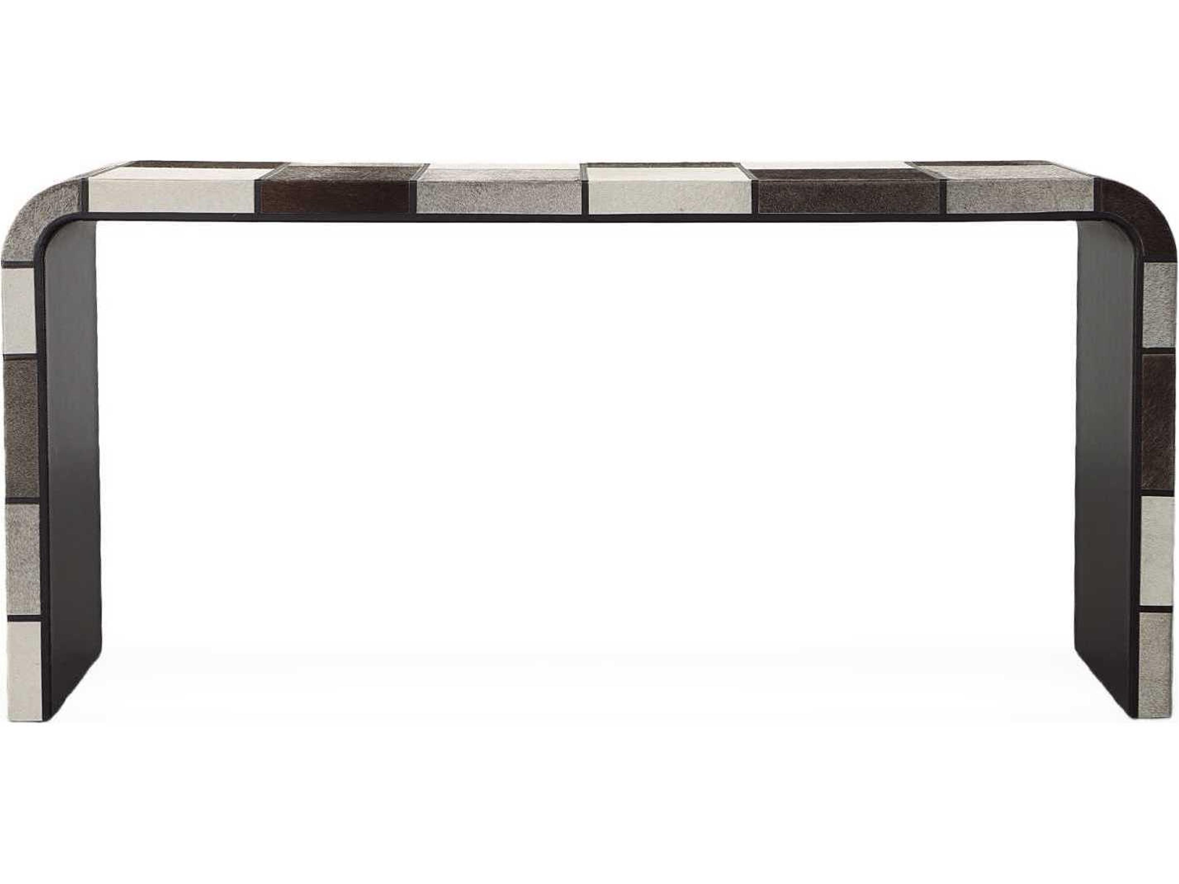 Century Furniture Grand Tour Rectangular Leather Grey White Console Table