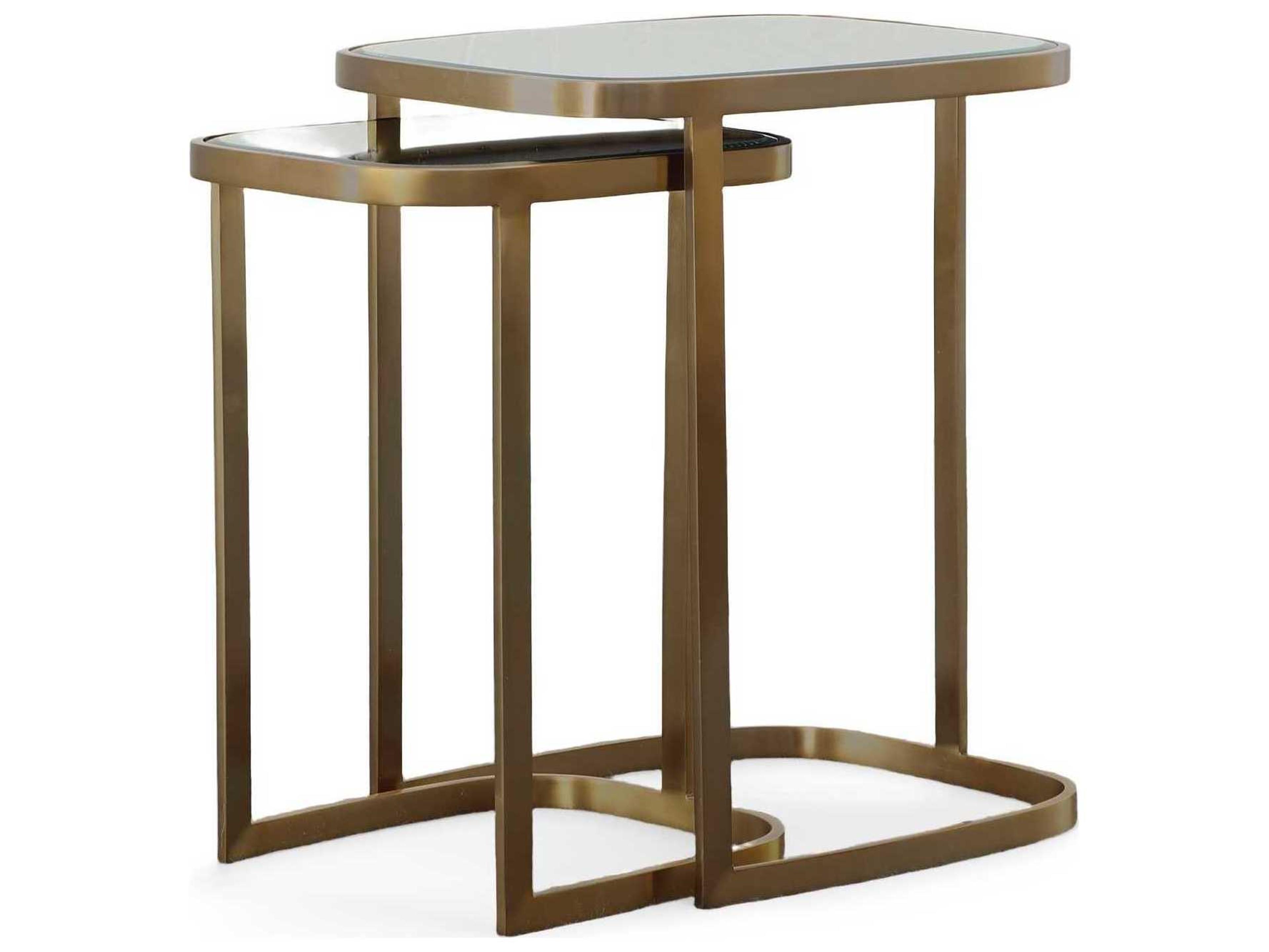 Century Furniture Grand Tour Rectangular Mirror Antique Brass End Table