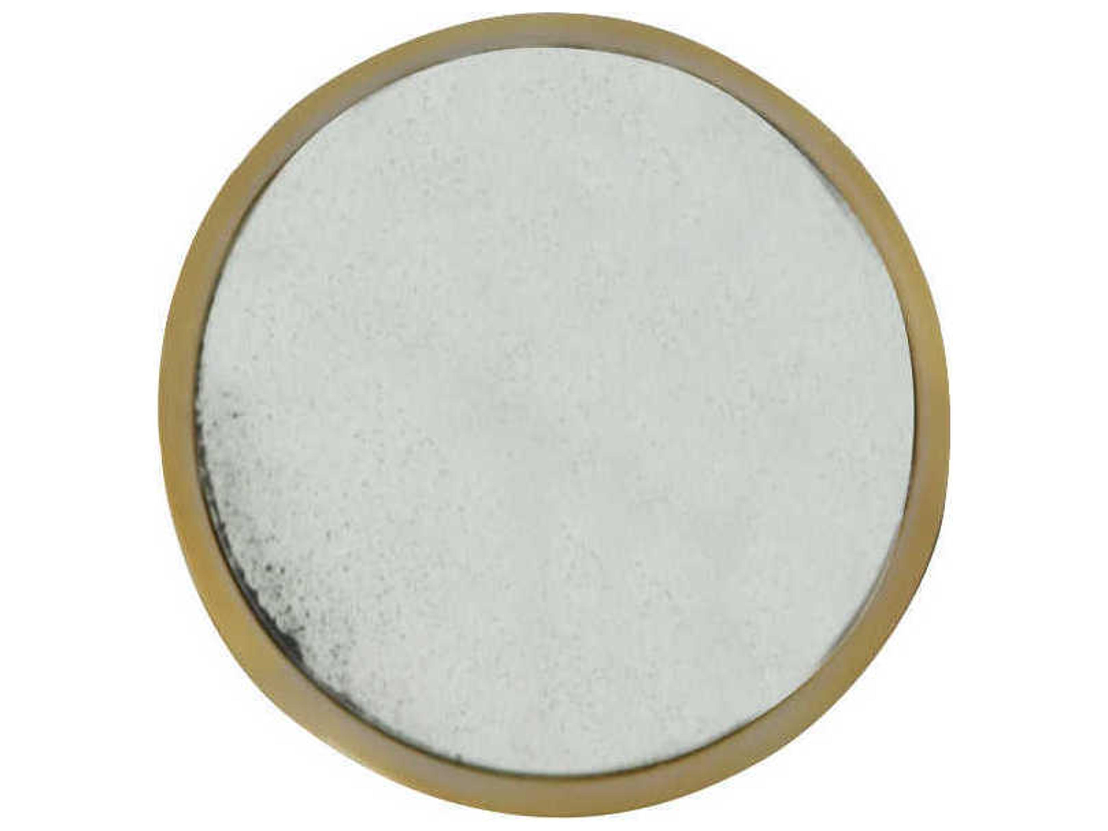 Century Furniture Grand Tour Round Antique Mirror Brass End Table