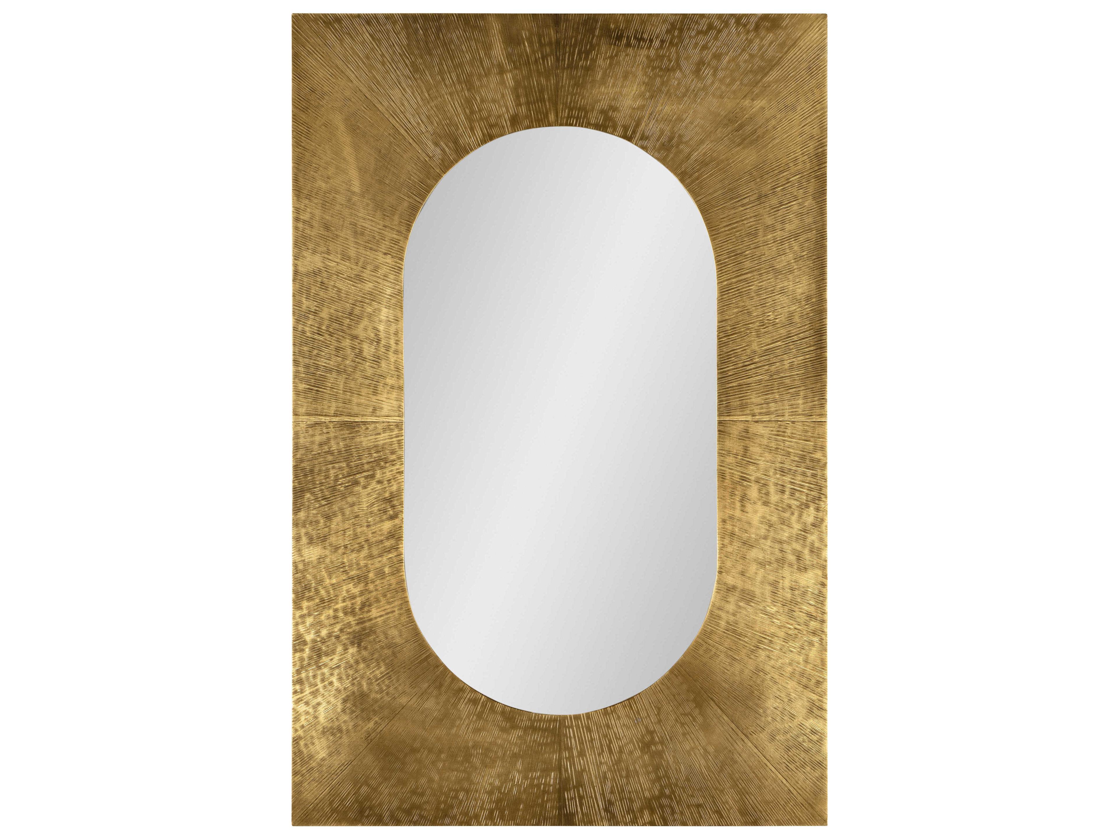 Century Furniture Grand Tour Brass Rectangular Shae Wall Mirror