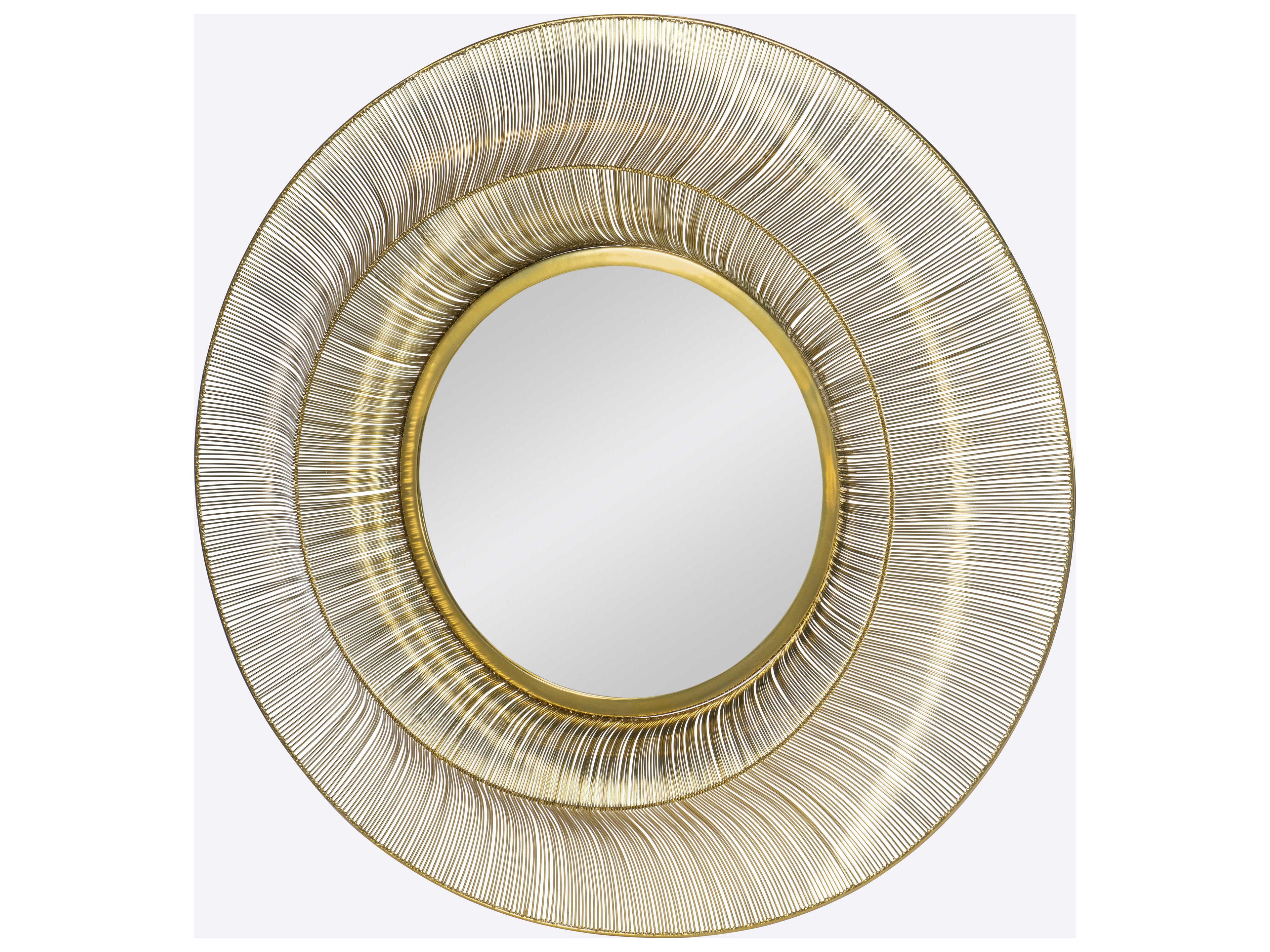 Grand Tour Mirror / Antique Brass Round Sawyer Wall Mirror