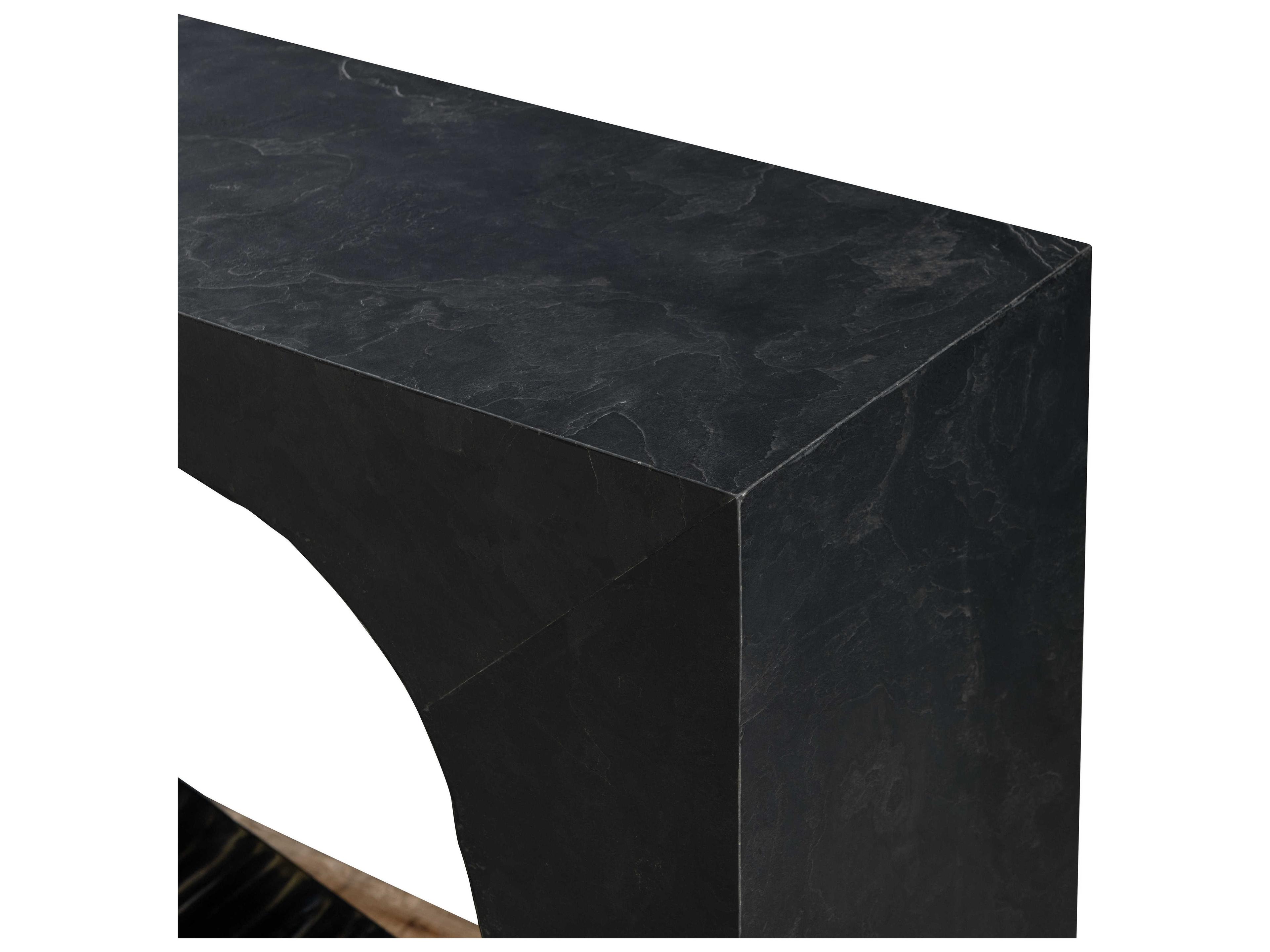 Century Furniture Grand Tour Rectangular Metal Slate Bronze Console Table