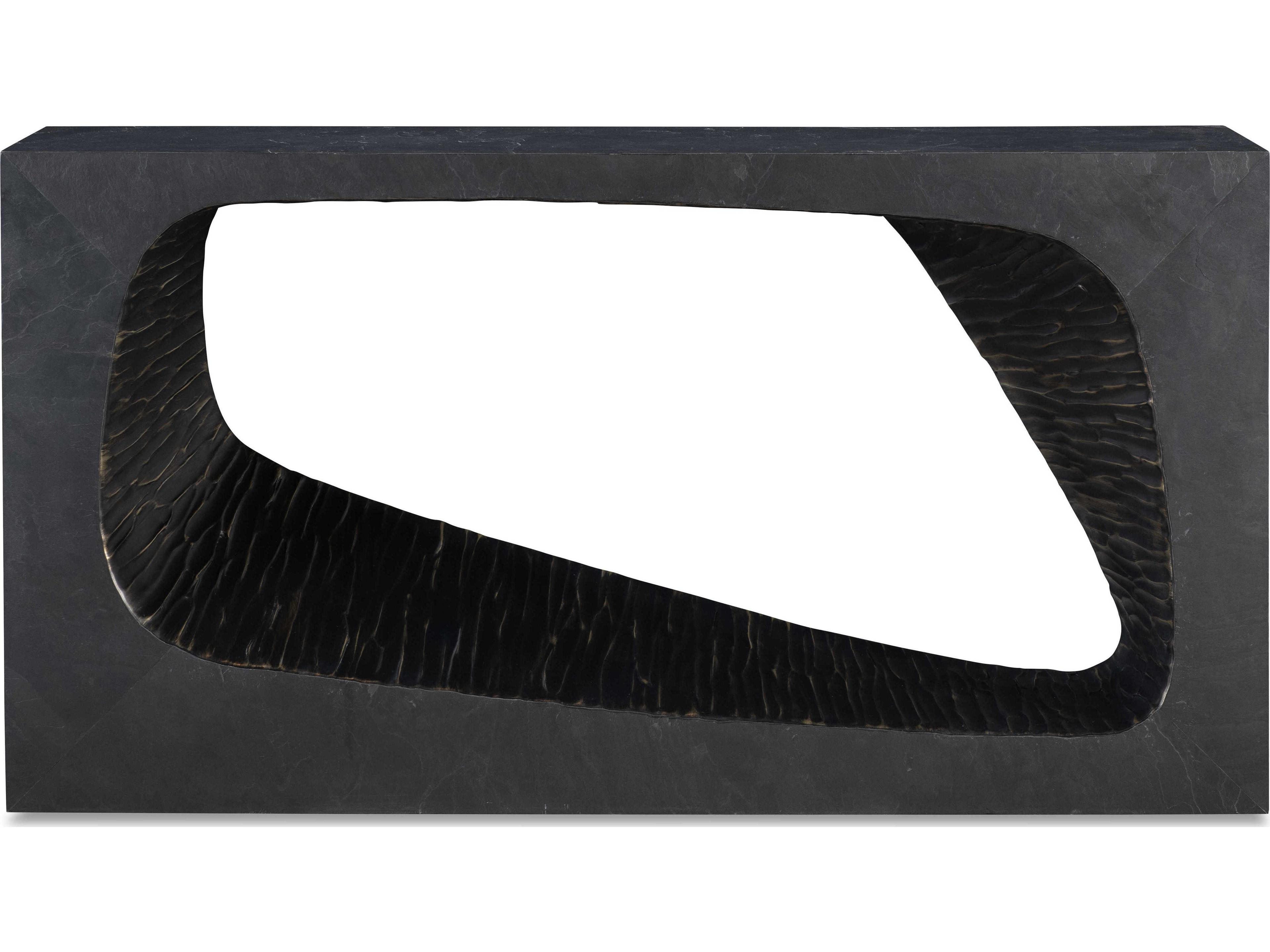 Century Furniture Grand Tour Rectangular Metal Slate Bronze Console Table