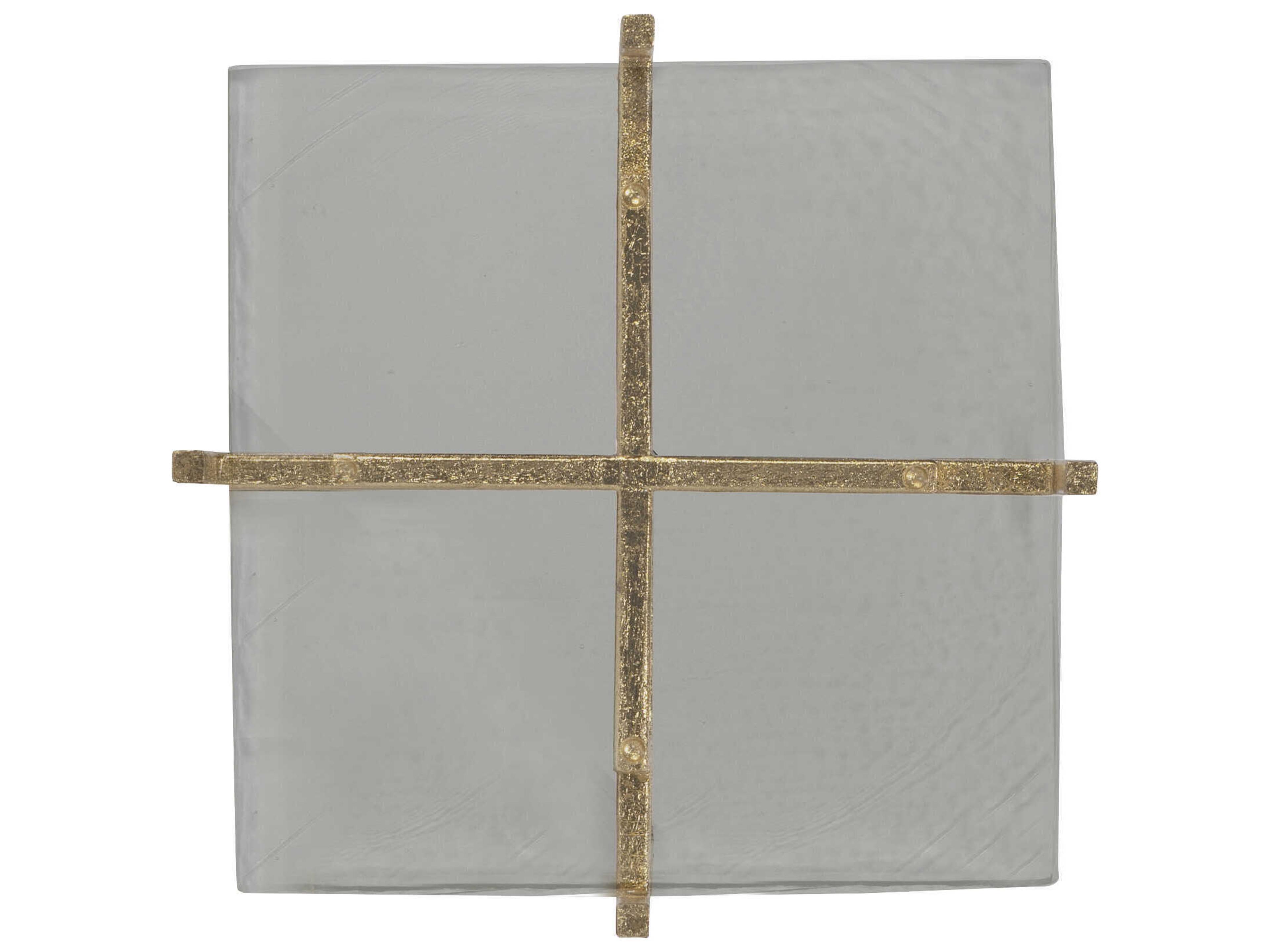 Century Furniture Grand Tour Ogden-I Square Glass Gold Leaf End Table