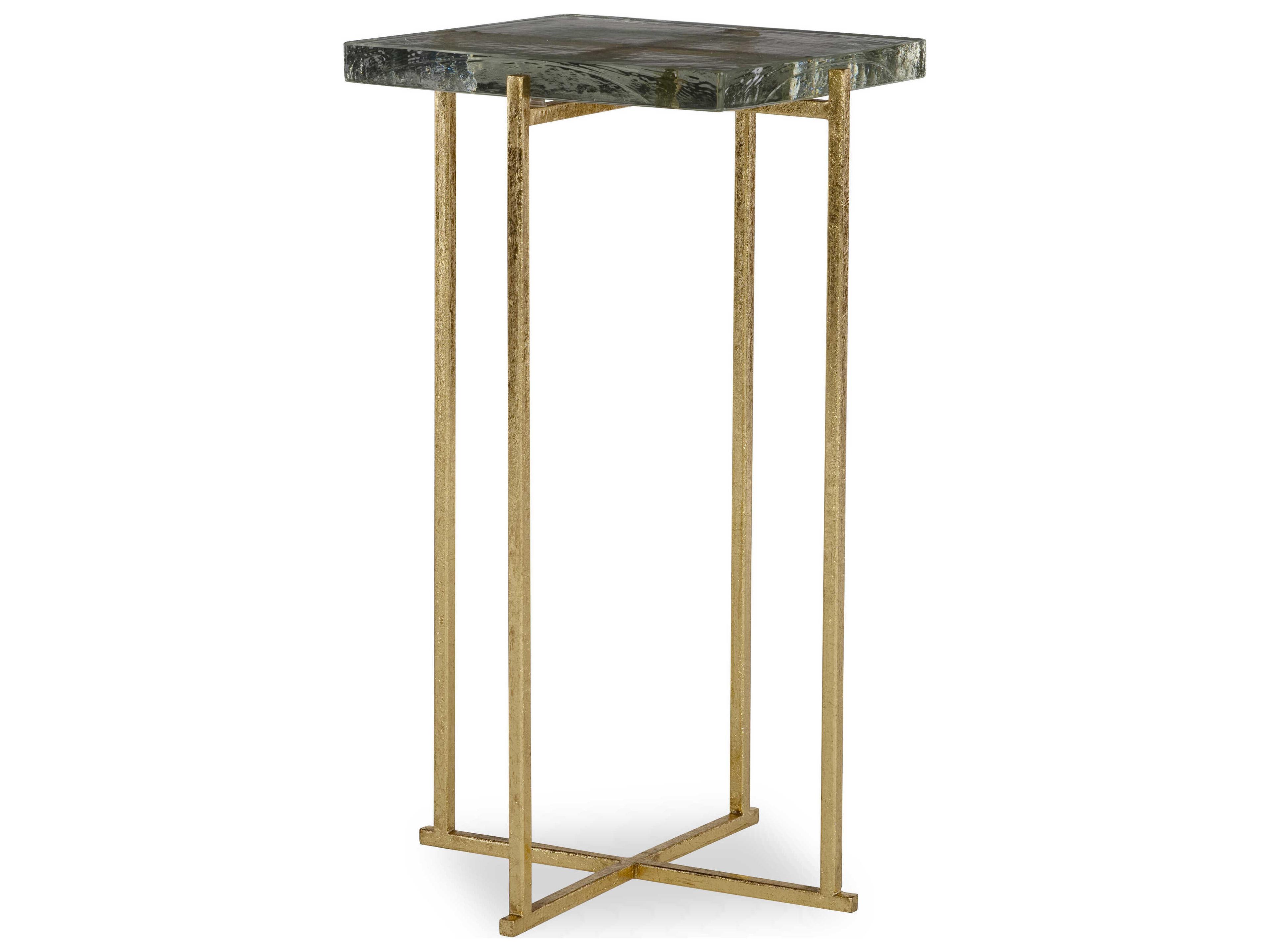 Grand Tour Ogden-II Square Glass Gold Leaf End Table