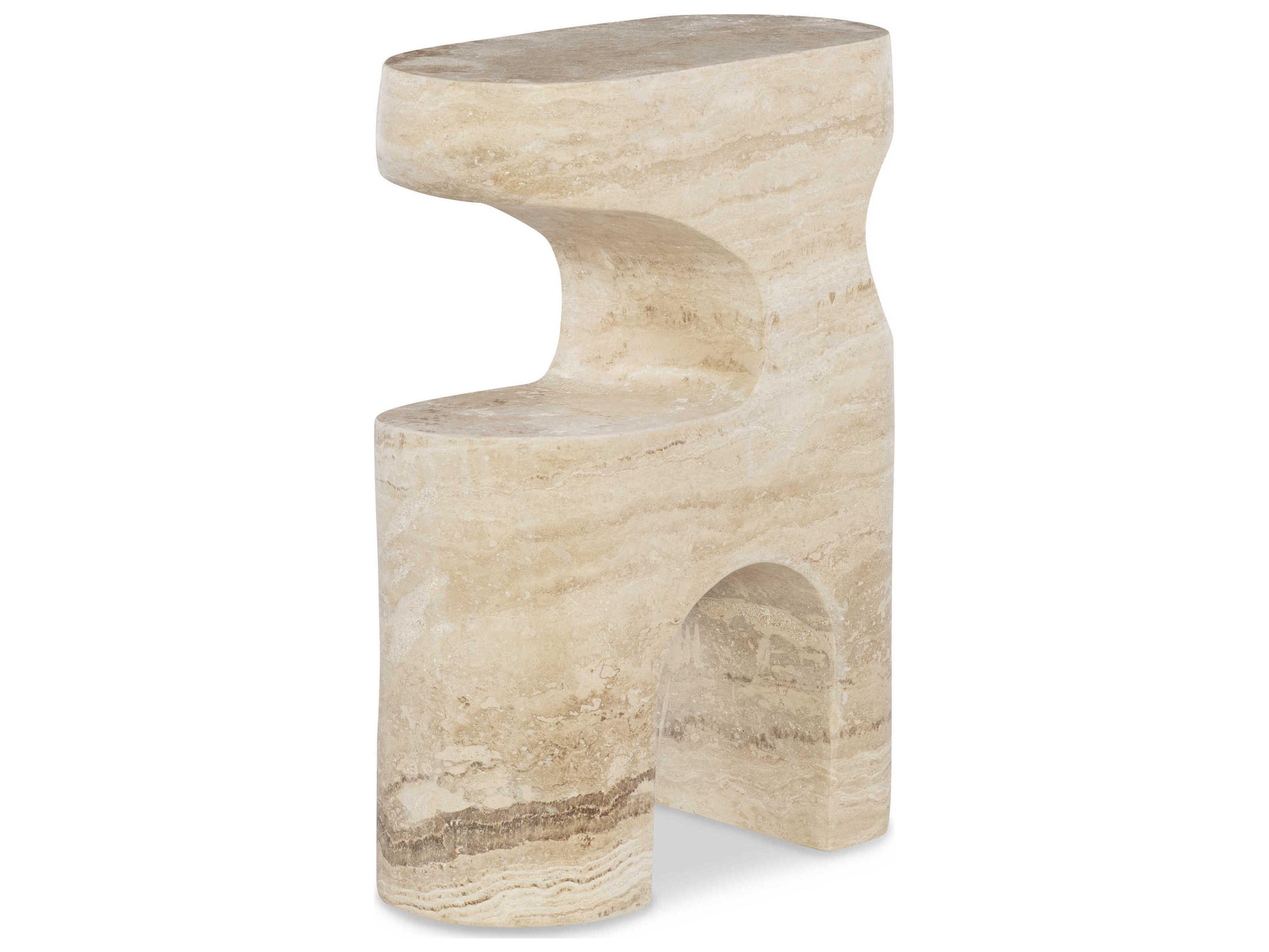 Century Furniture Grand Tour Bernini Oval Stone End Table
