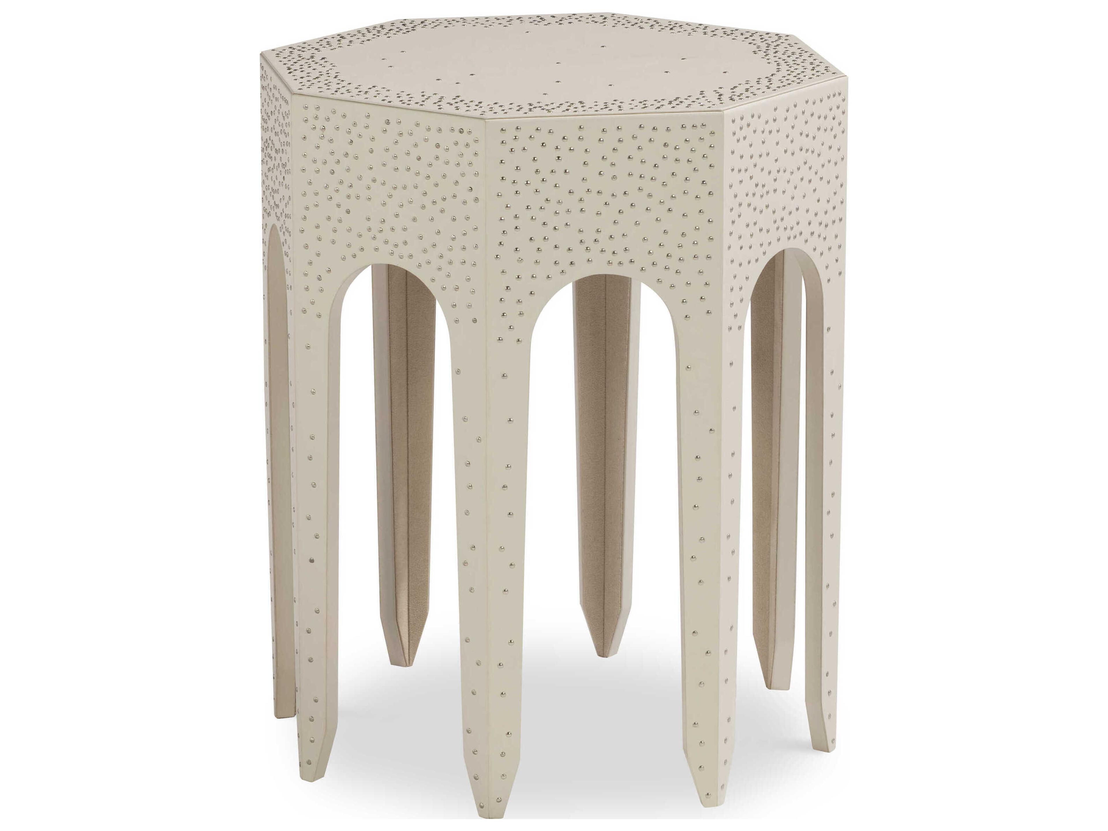 Grand Tour Mandir Octagon Leather End Table