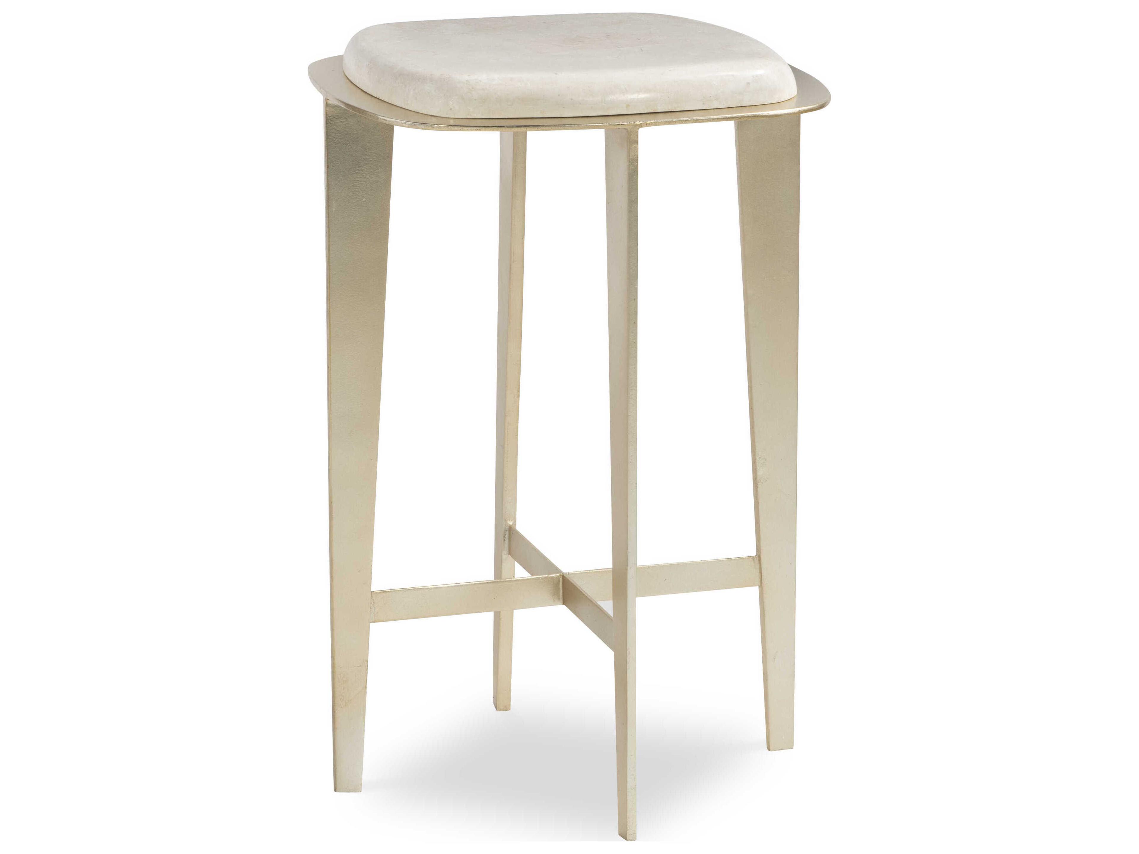 Grand Tour Sheridan Square Stone White Agate Champagne End Table