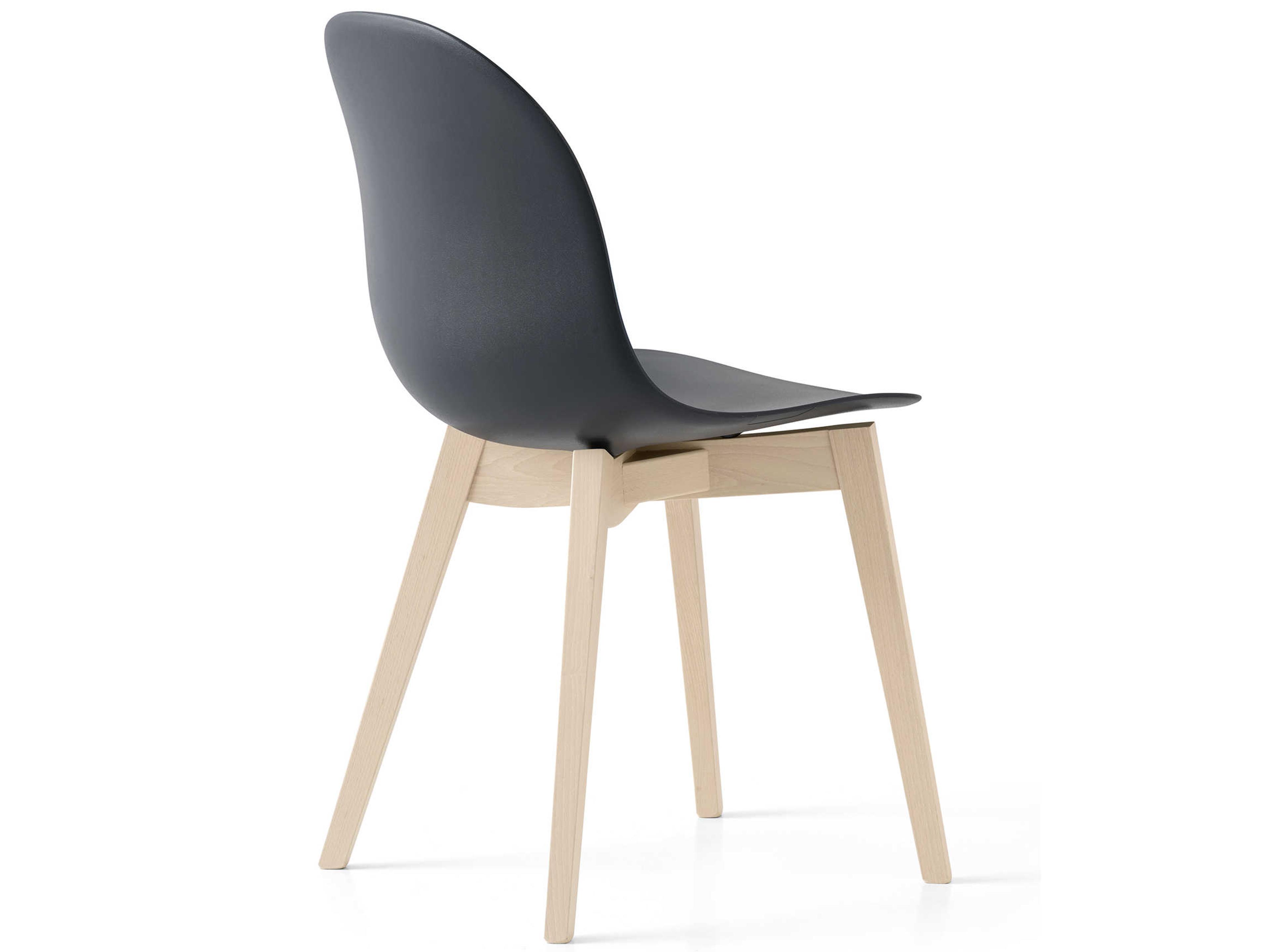 Connubia Academy Beech Wood Black Armless Dining Chair