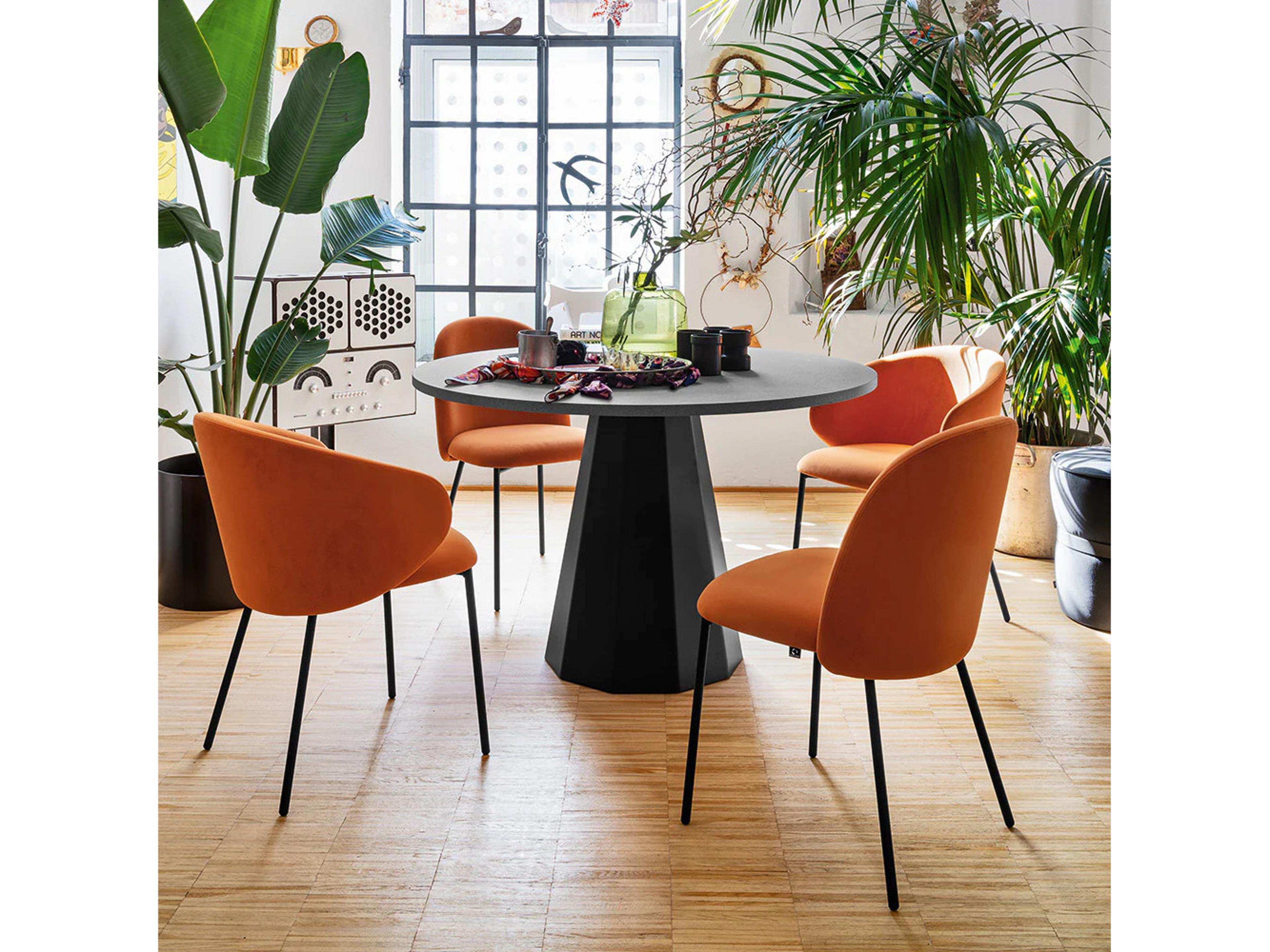 Connubia Tuka Black Upholstered Armless Dining Chair