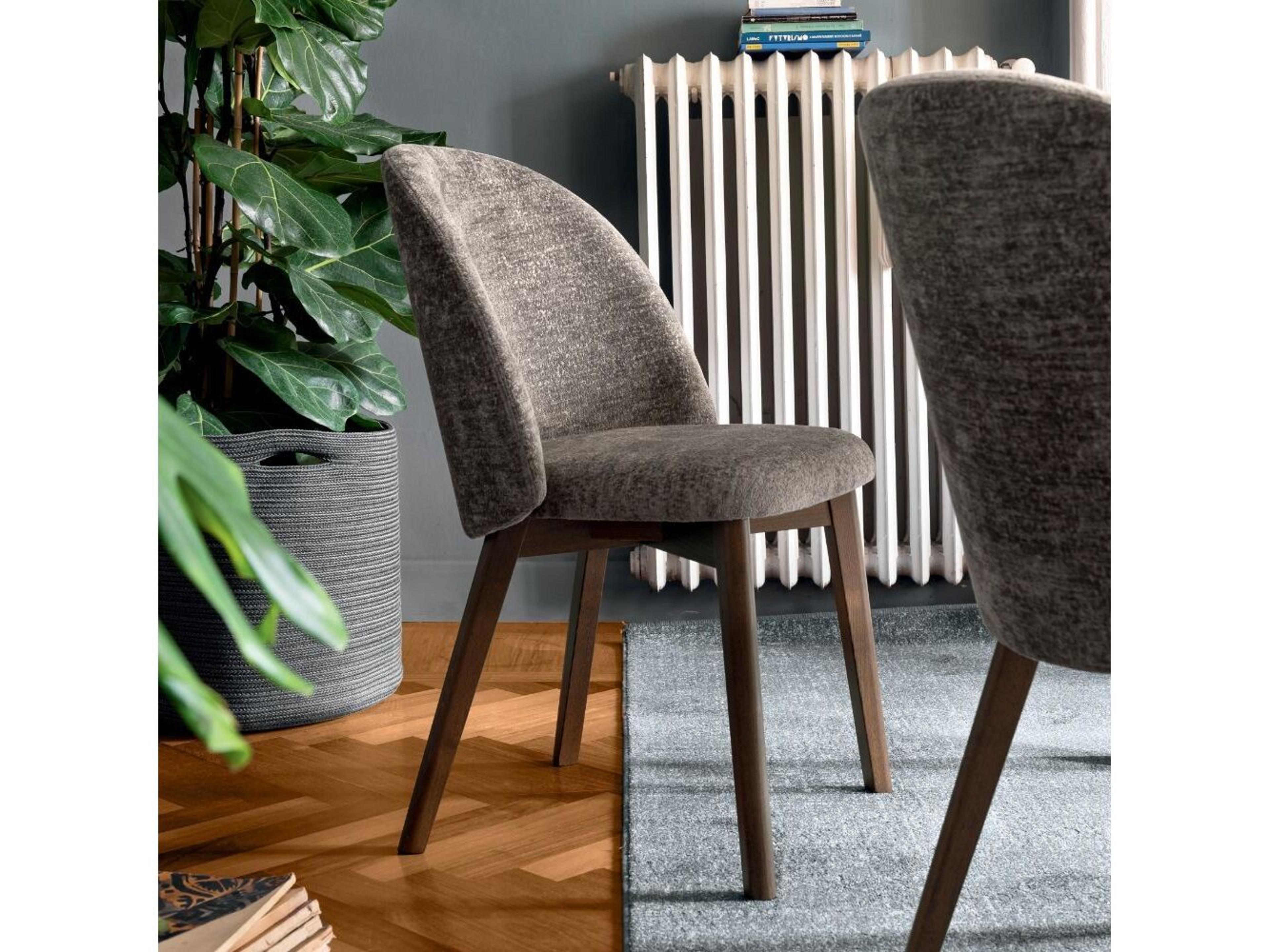 Connubia Tuka Mid Beech Wood Brown Upholstered Armless Dining Chair