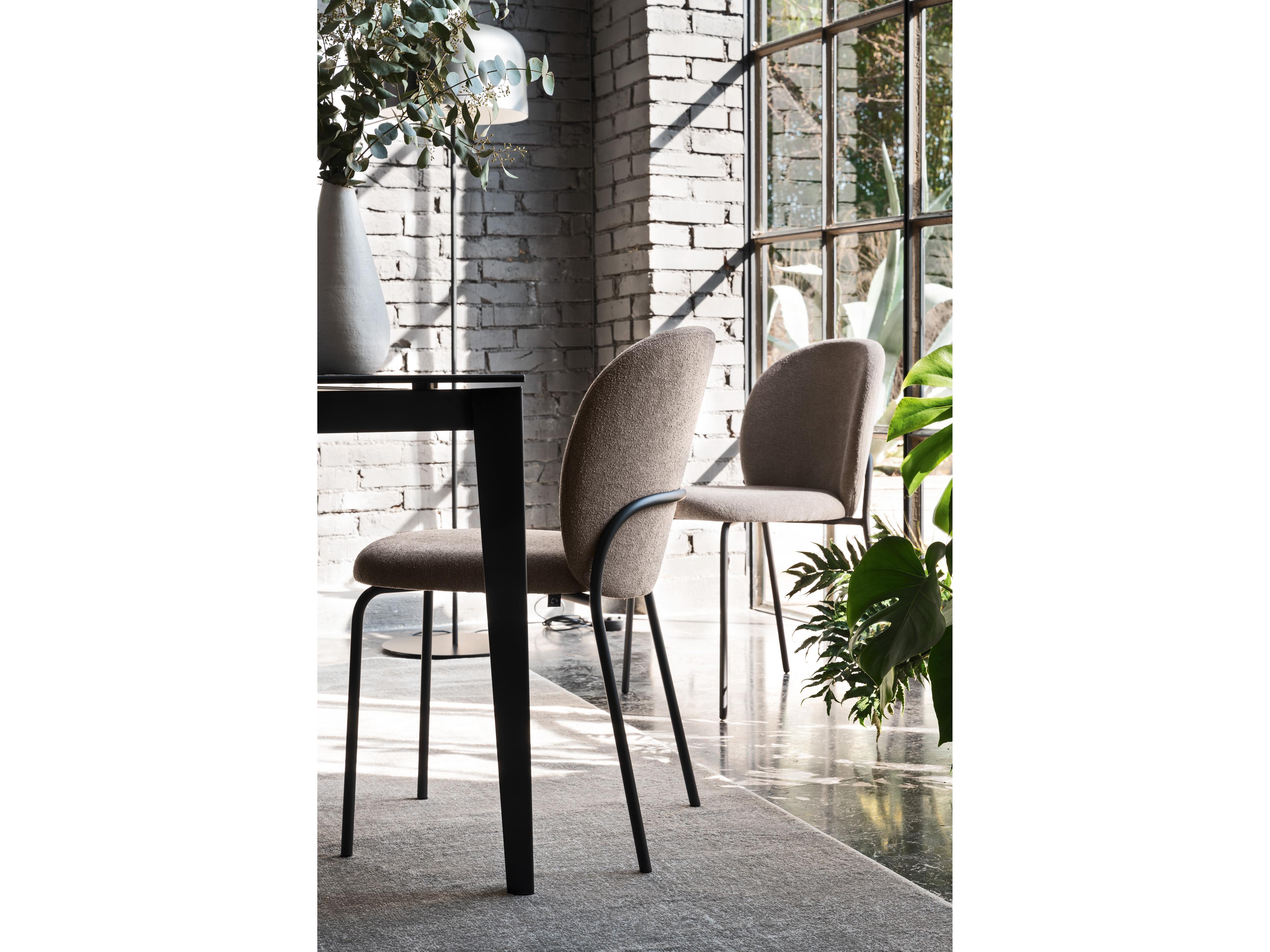 Connubia Cozy Mid Black Upholstered Armless Dining Chair