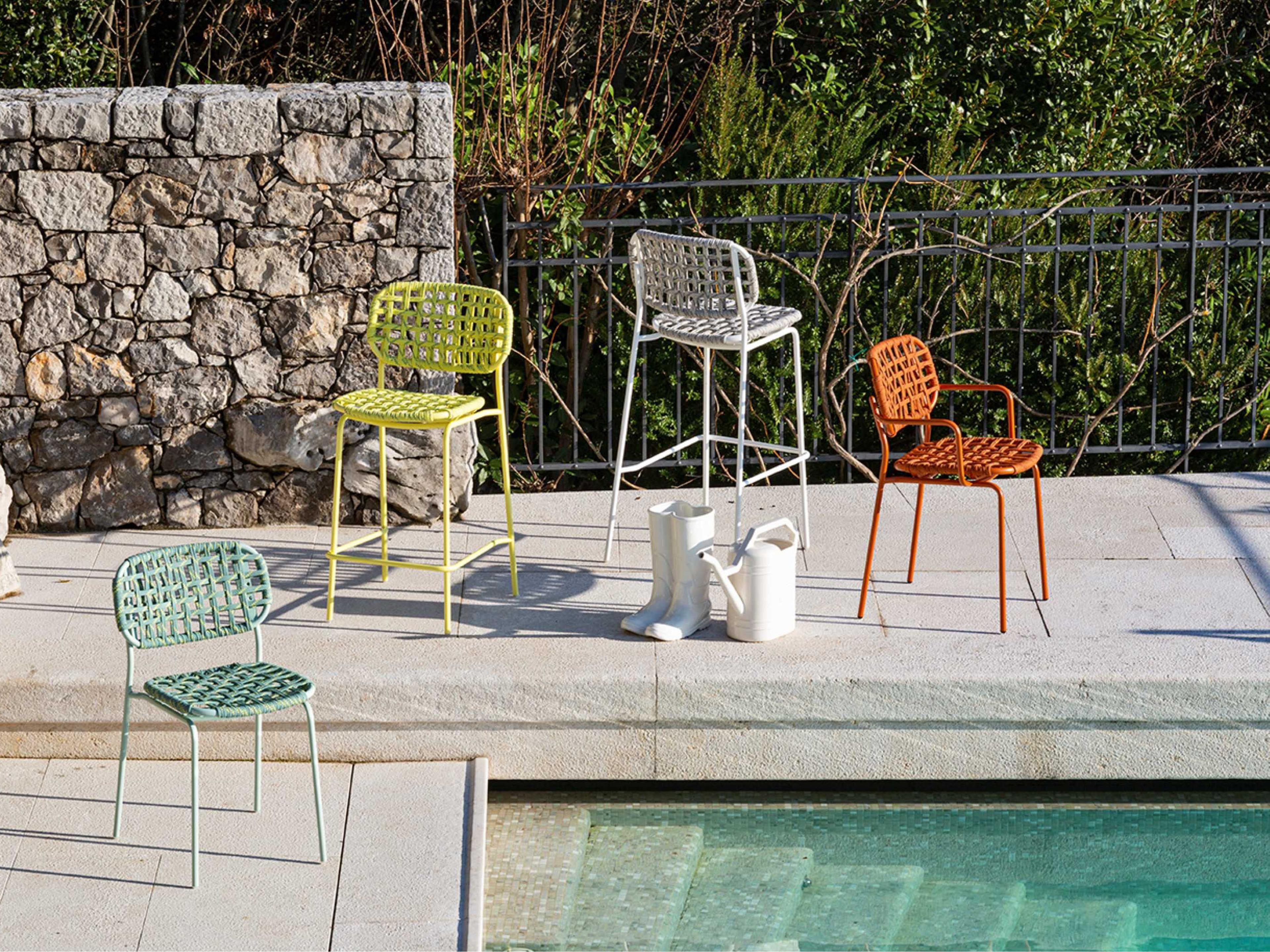 Connubia Outdoor Yo Matt Thyme Green Metal Rope Dining Chair