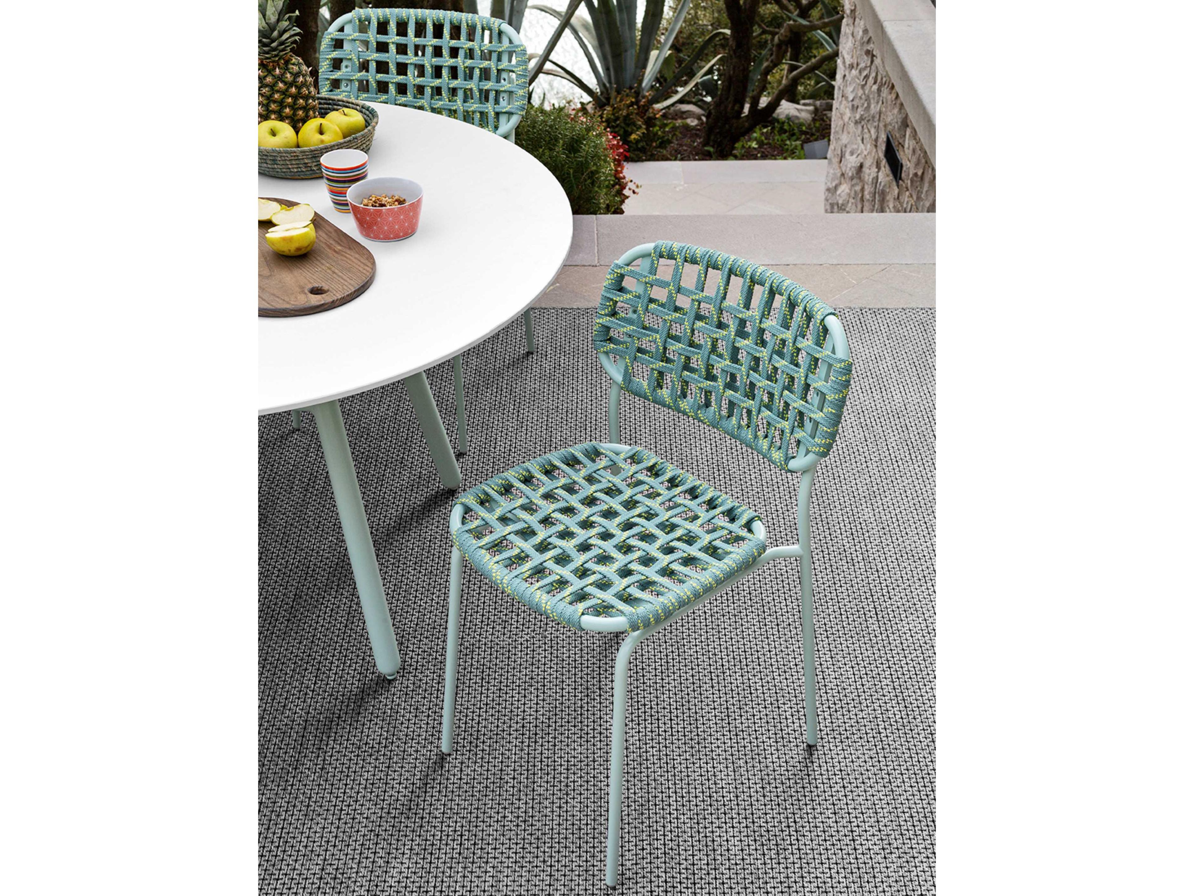 Connubia Outdoor Yo Matt Thyme Green Metal Rope Dining Chair