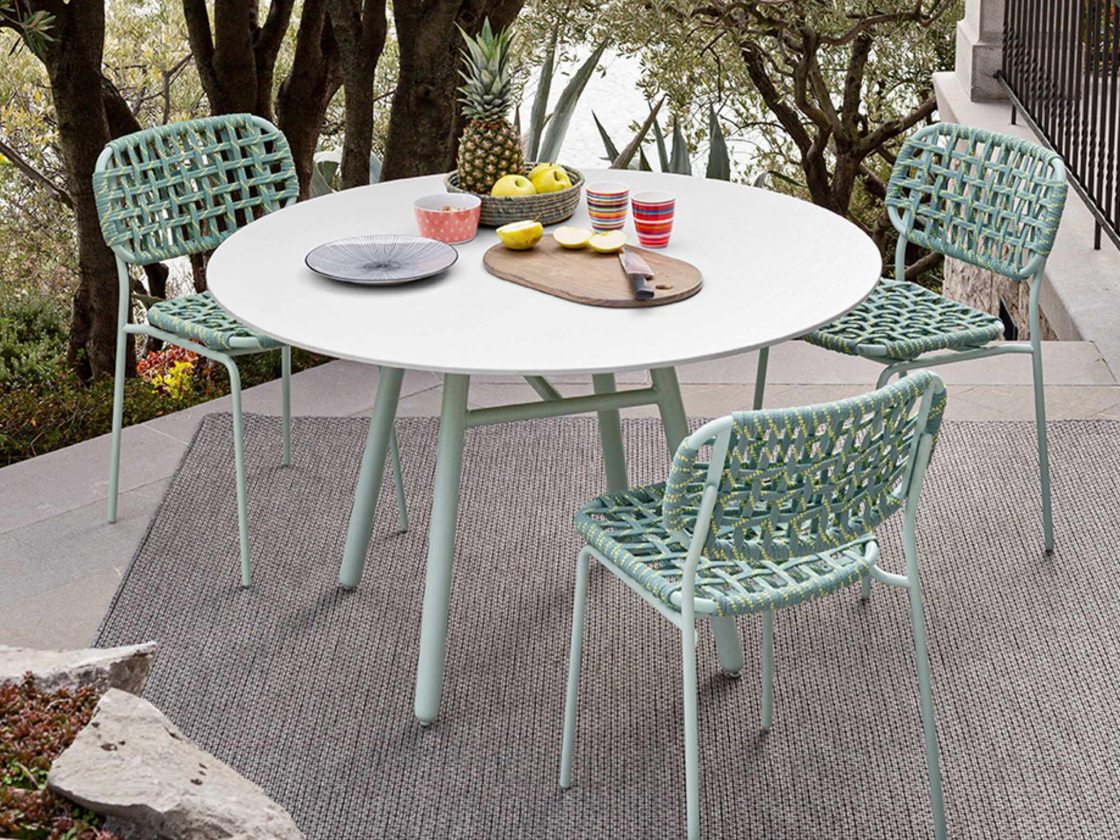 Connubia Outdoor Yo Matt Thyme Green Metal Rope Dining Chair