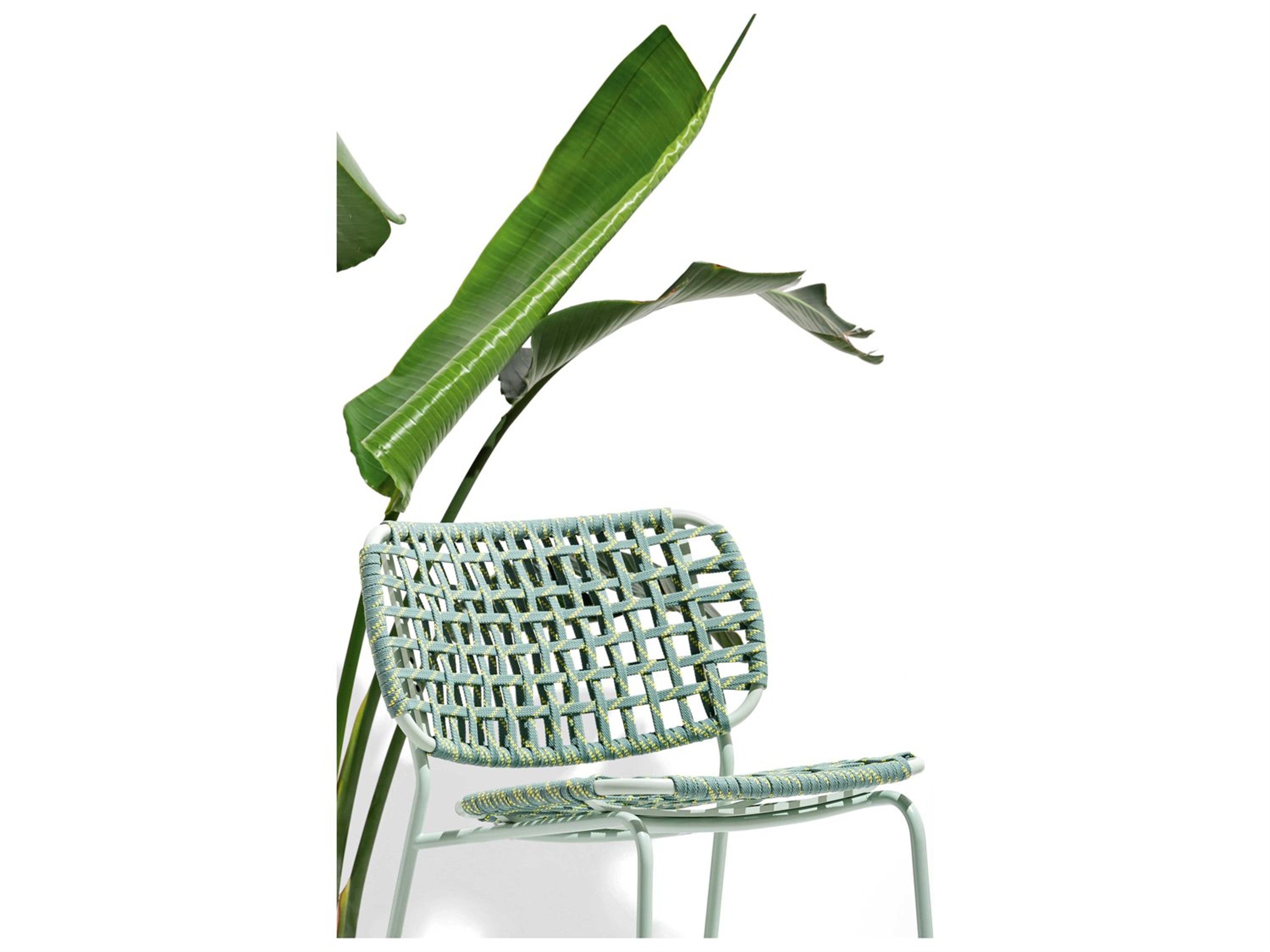 Connubia Outdoor Yo Matt Thyme Green Metal Rope Dining Chair