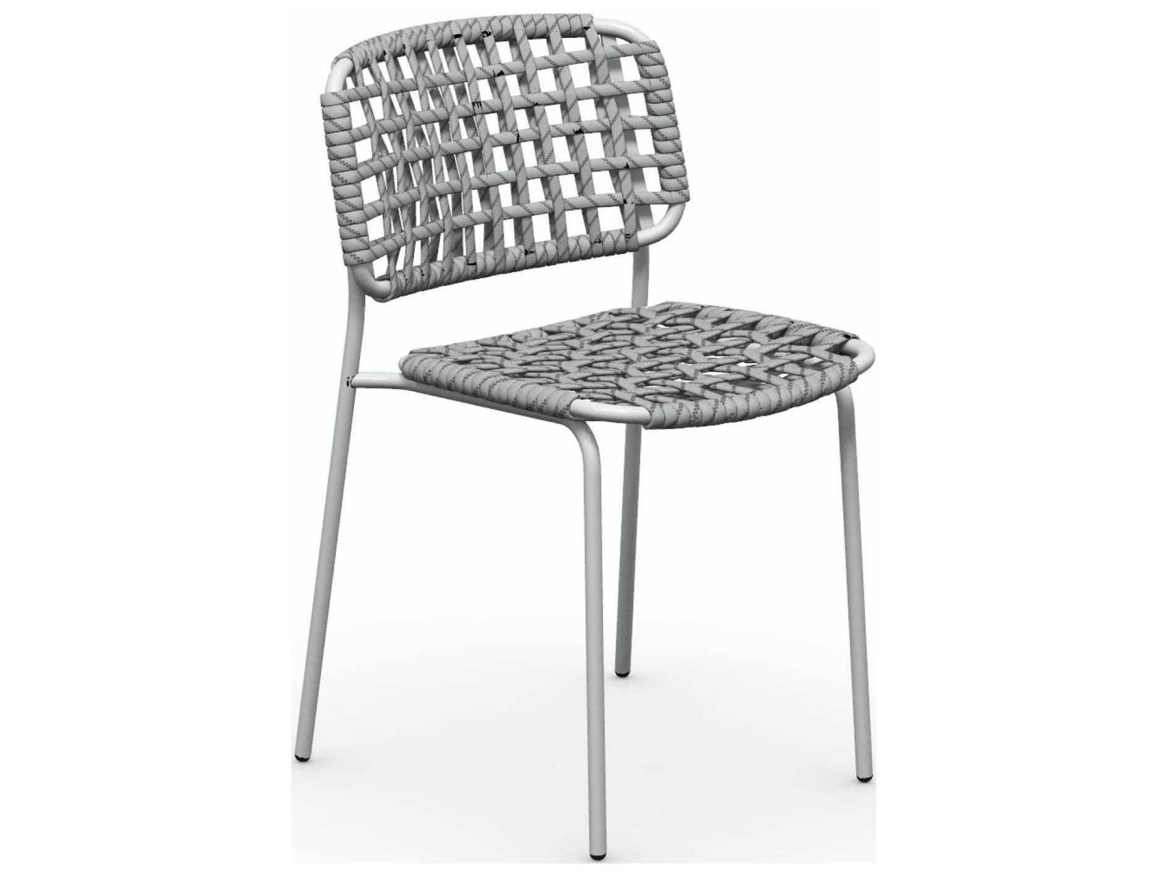 Yo Matt Optic White / Sand Metal Rope Dining Chair