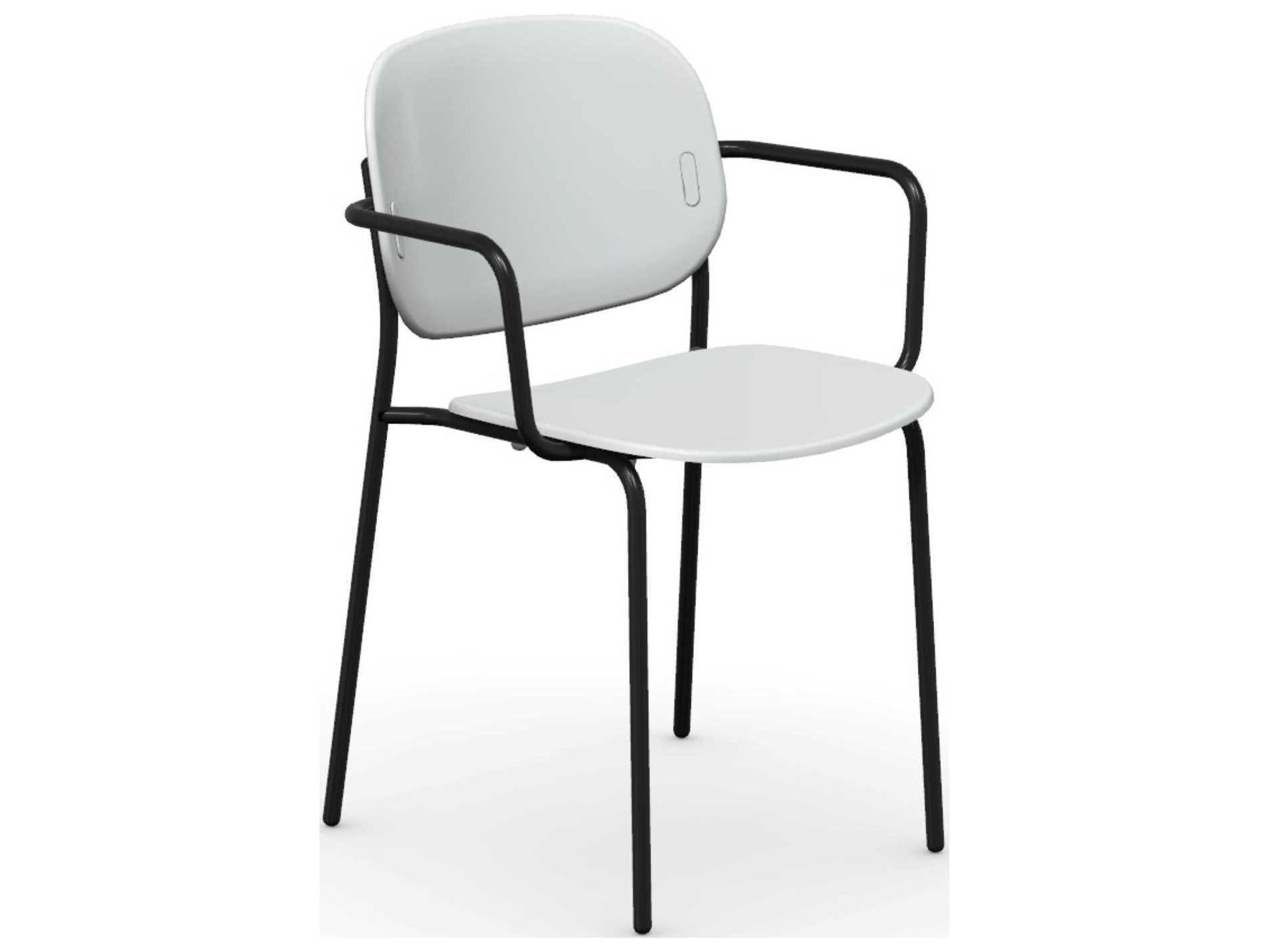 Yo Matt Black / Optic White Metal Polypropylene Dining Chair