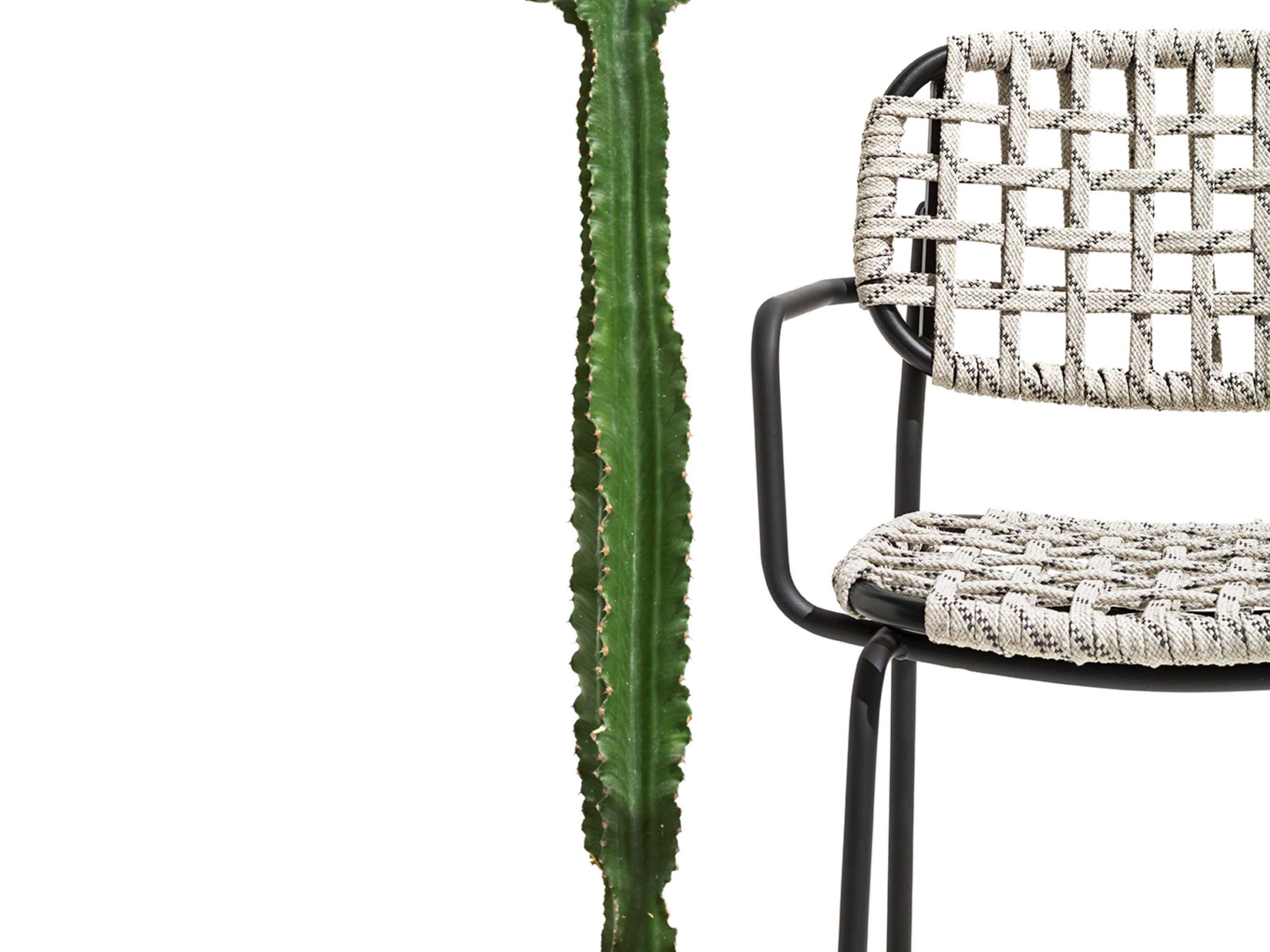 Connubia Outdoor Yo Matt Black / Sand Metal Rope Dining Chair