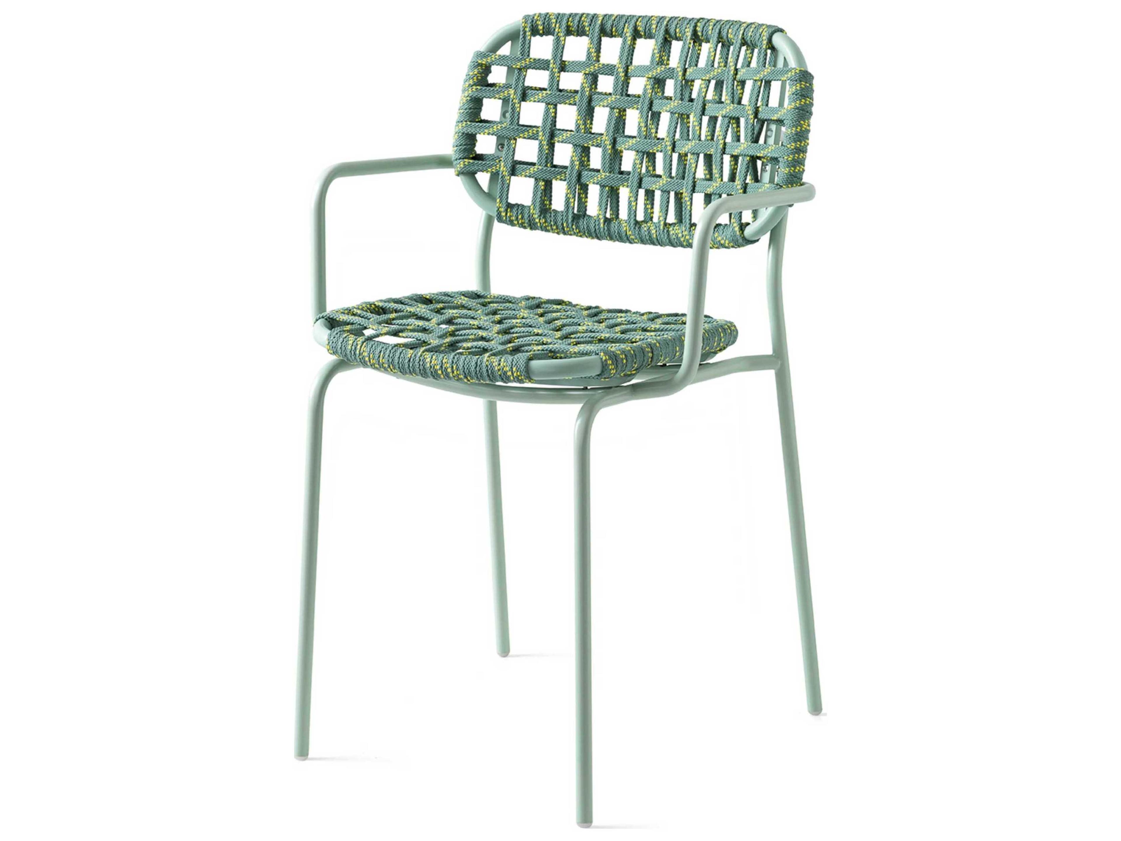 Yo Matt Thyme Green Metal Rope Dining Chair