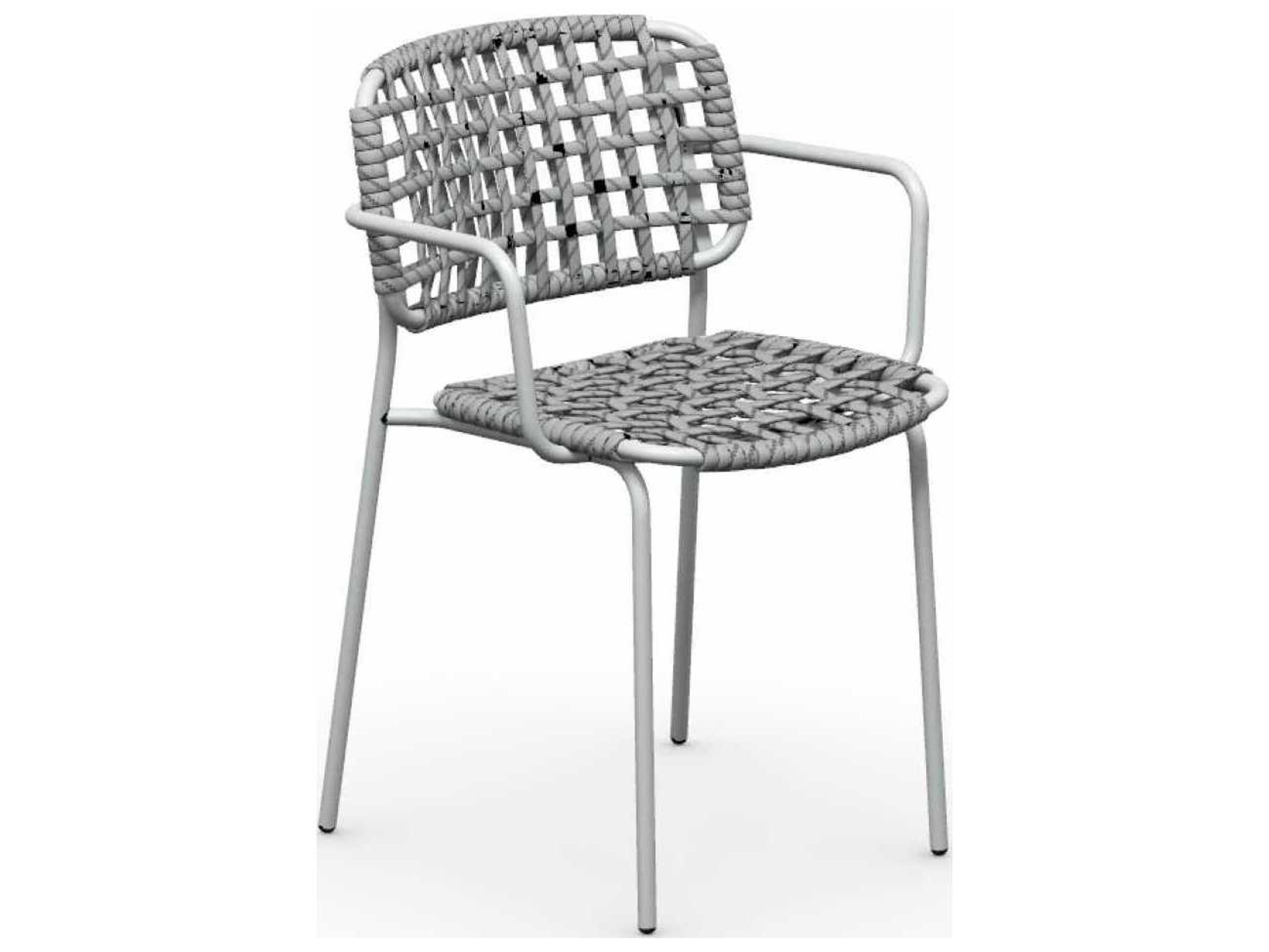 Yo Matt Optic White / Sand Metal Rope Dining Chair