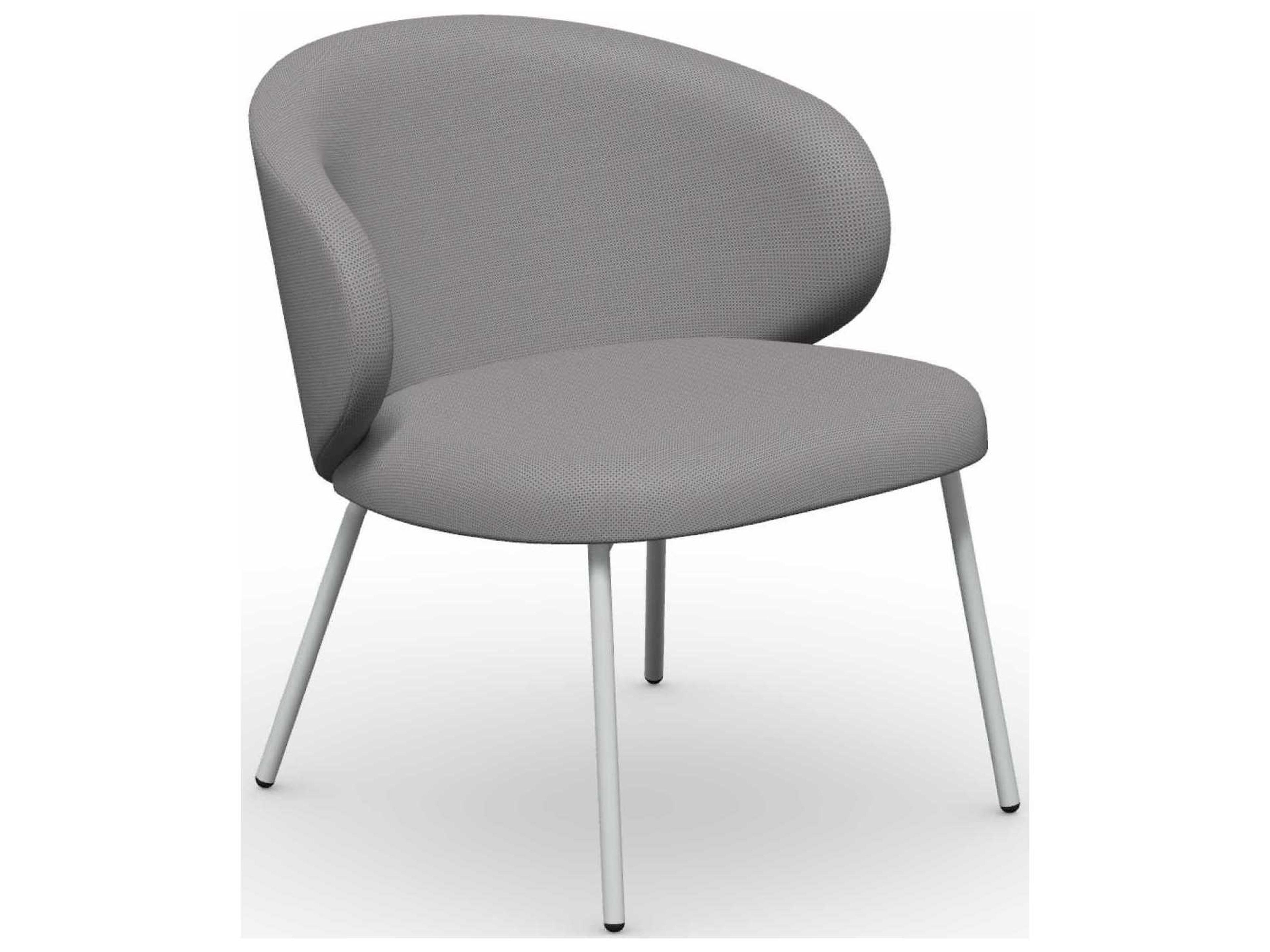 Tuka Matt Optic White / Sand Square Fabric Metal Cushion Dining Chair