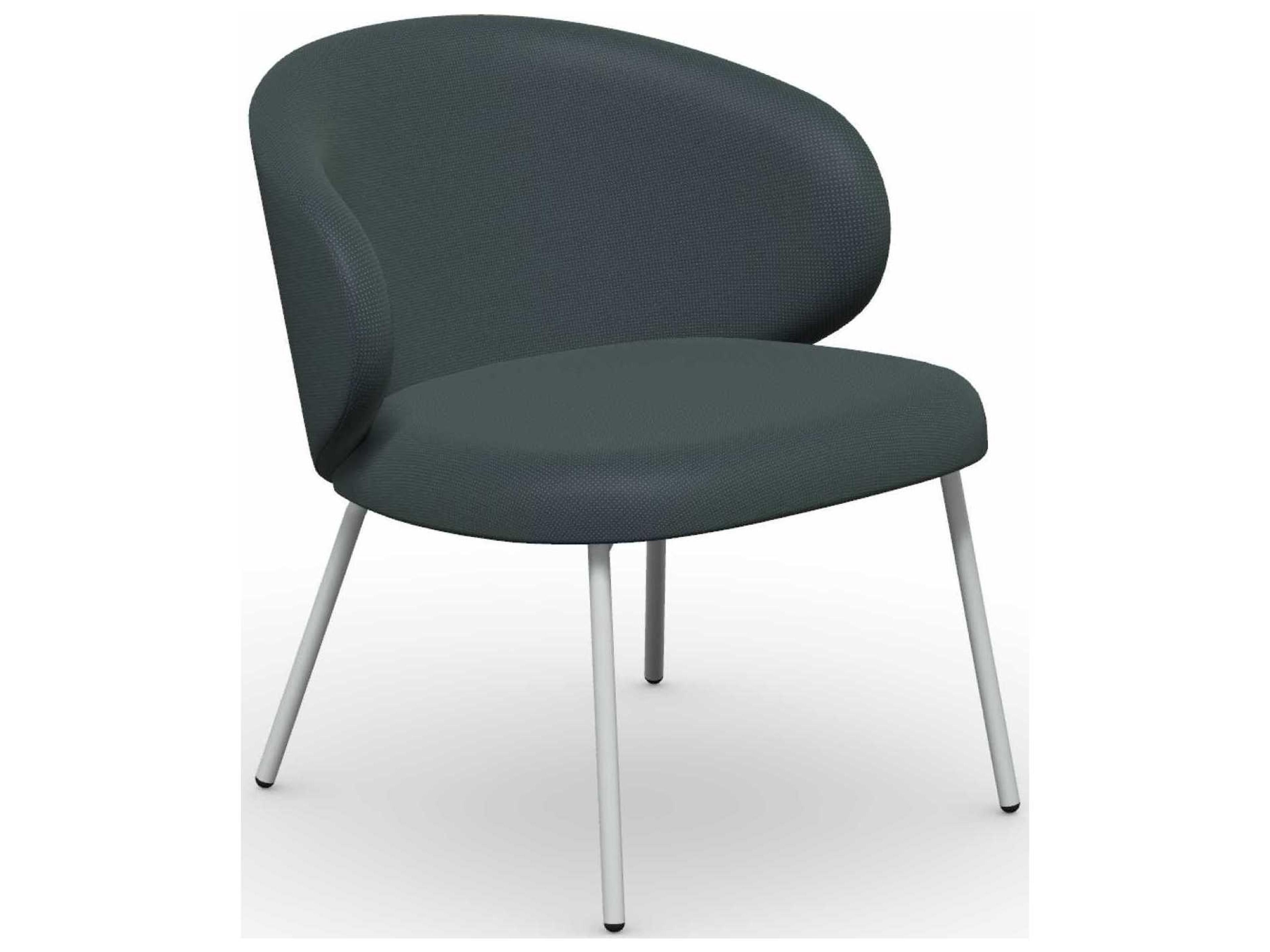 Tuka Matt Optic White / Thyme Green Square Fabric Metal Cushion Dining Chair