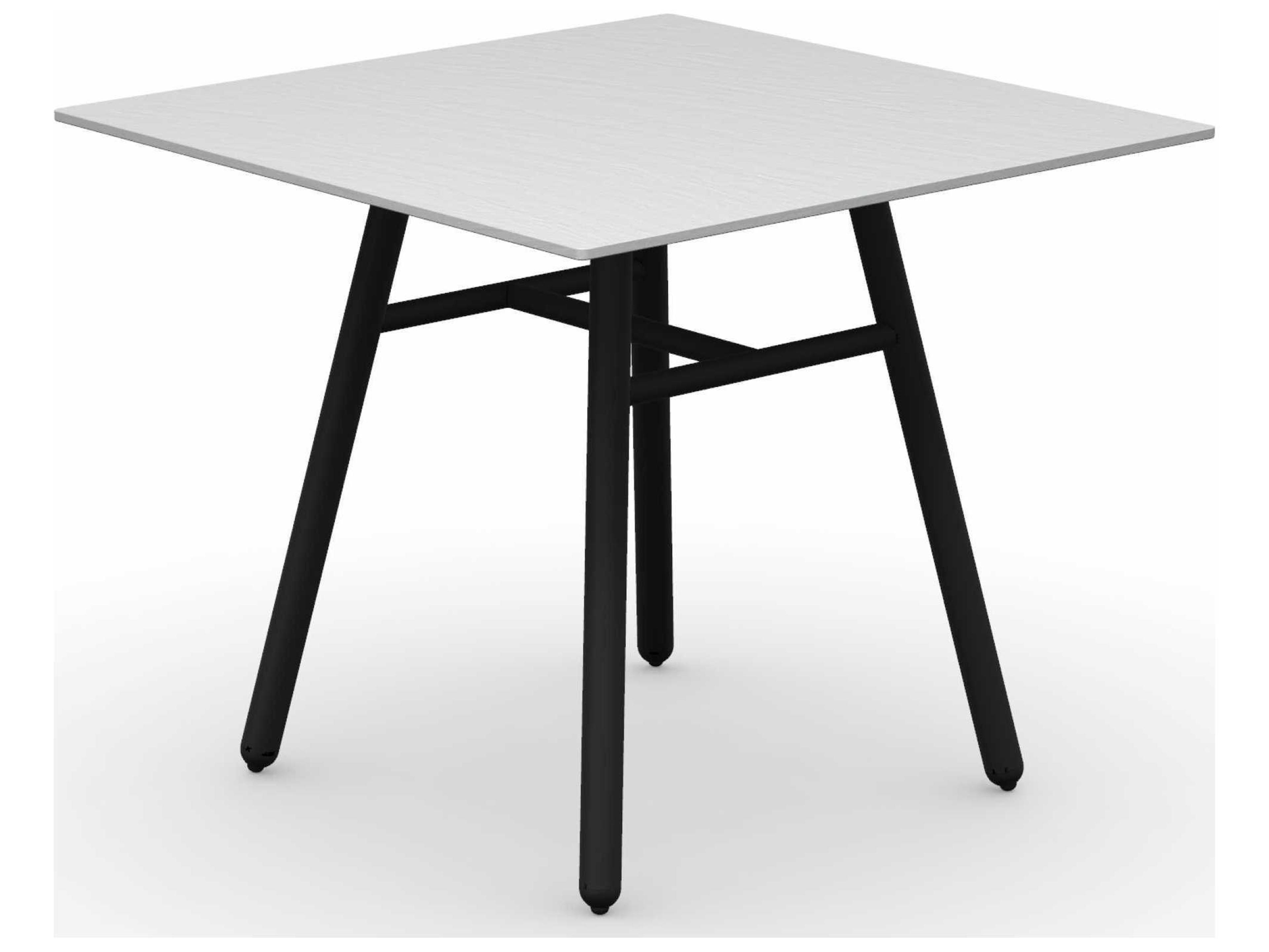Yo Matt Black / Slate White Aluminum Ceramic Square Dining Table