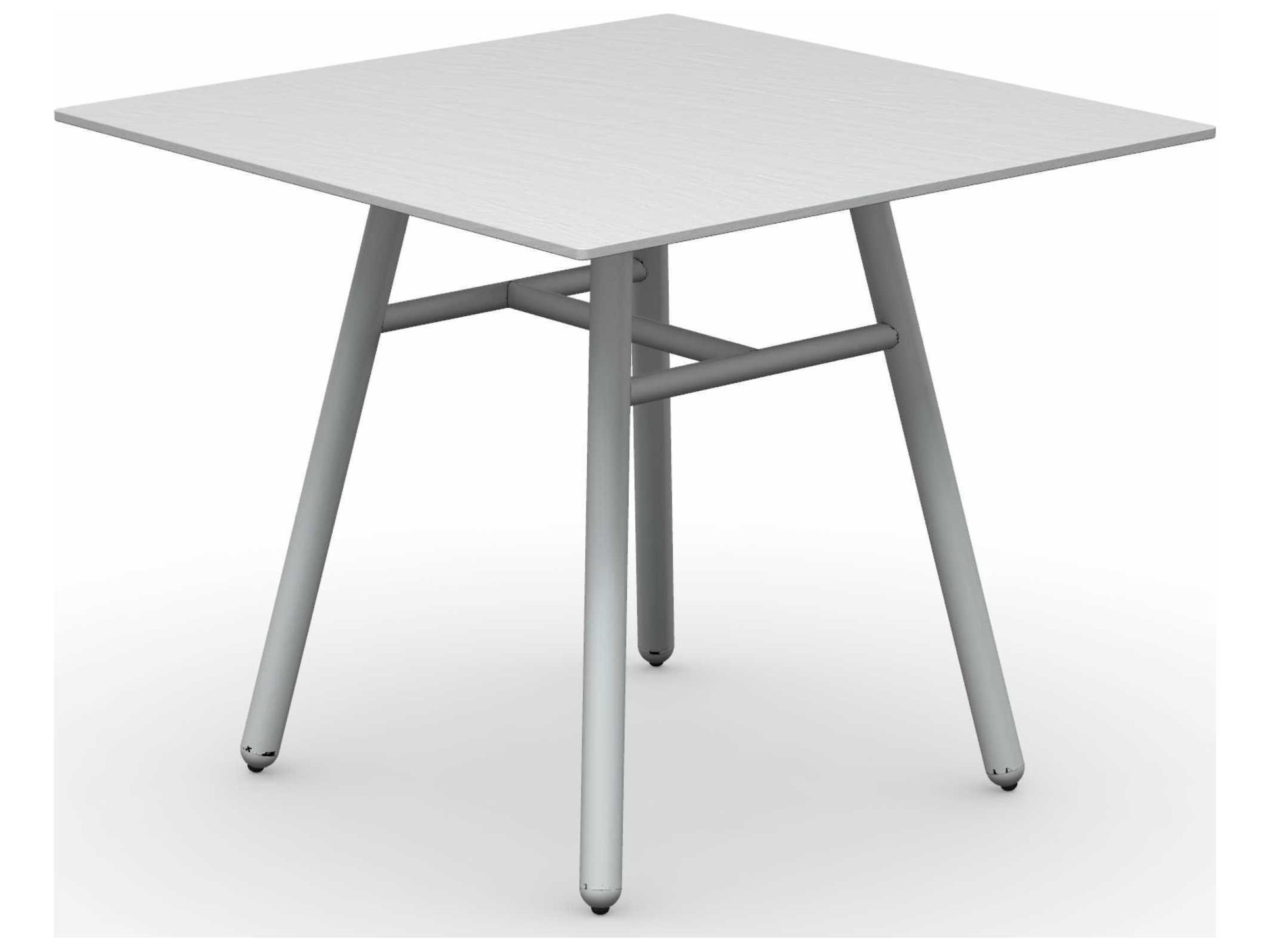 Yo Matt Optic White / Slate Aluminum Ceramic Square Dining Table
