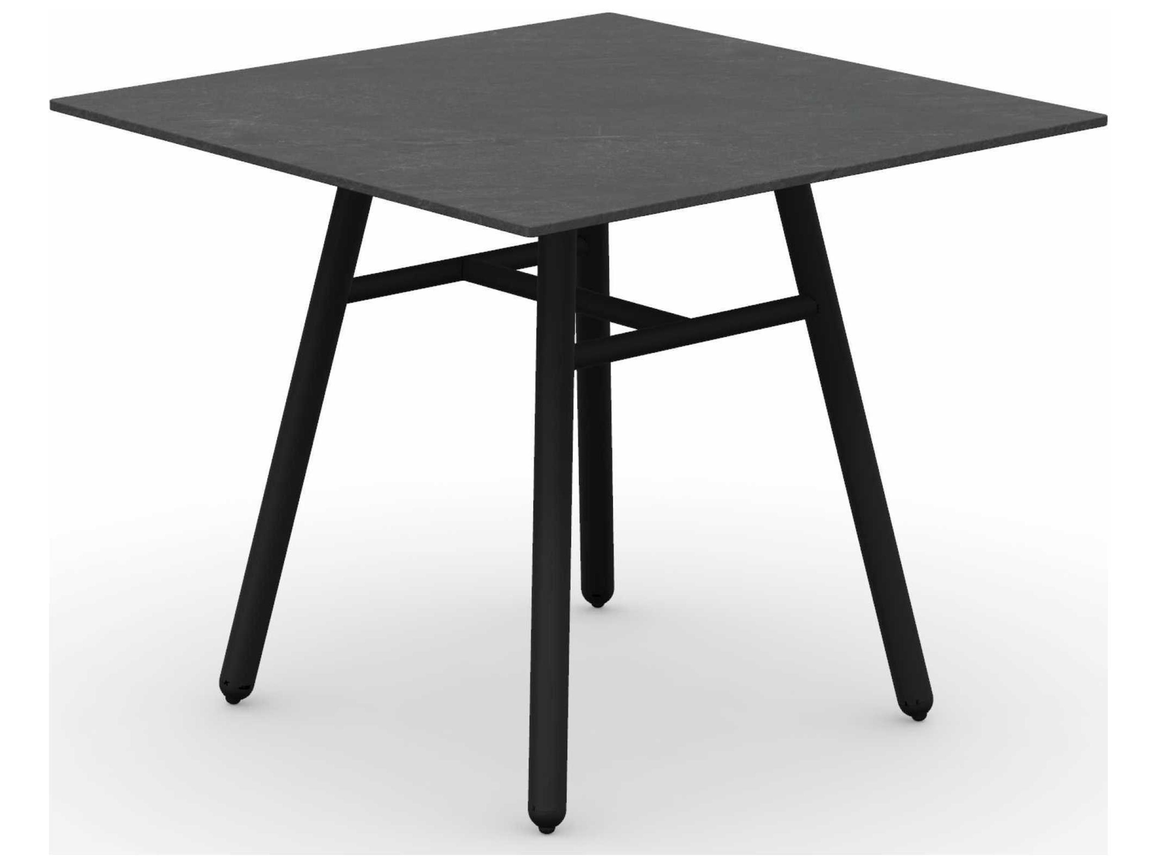 Yo Matt Black / Cardoso Aluminum Ceramic Square Dining Table