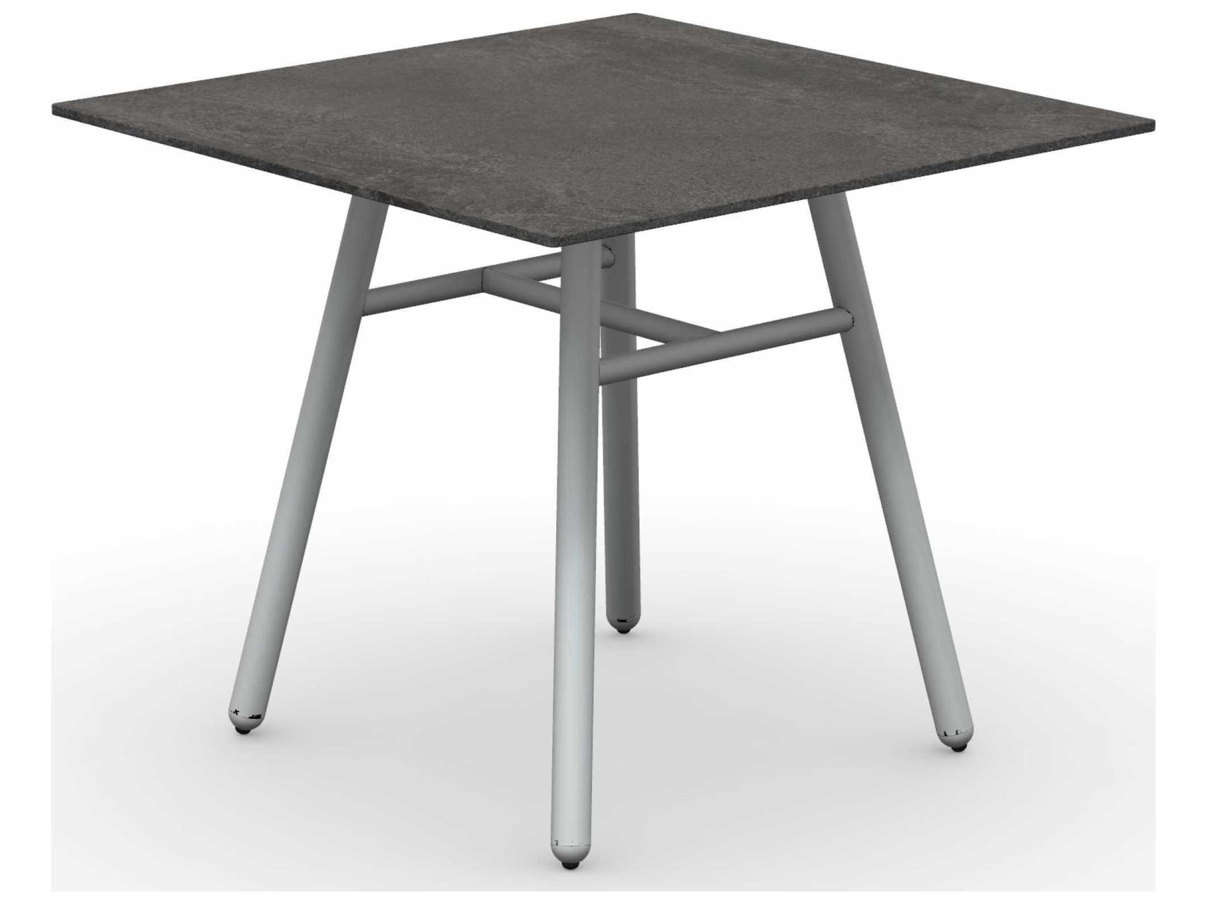 Yo Matt Optic White / Porphyry Brown Aluminum Ceramic Square Dining Table