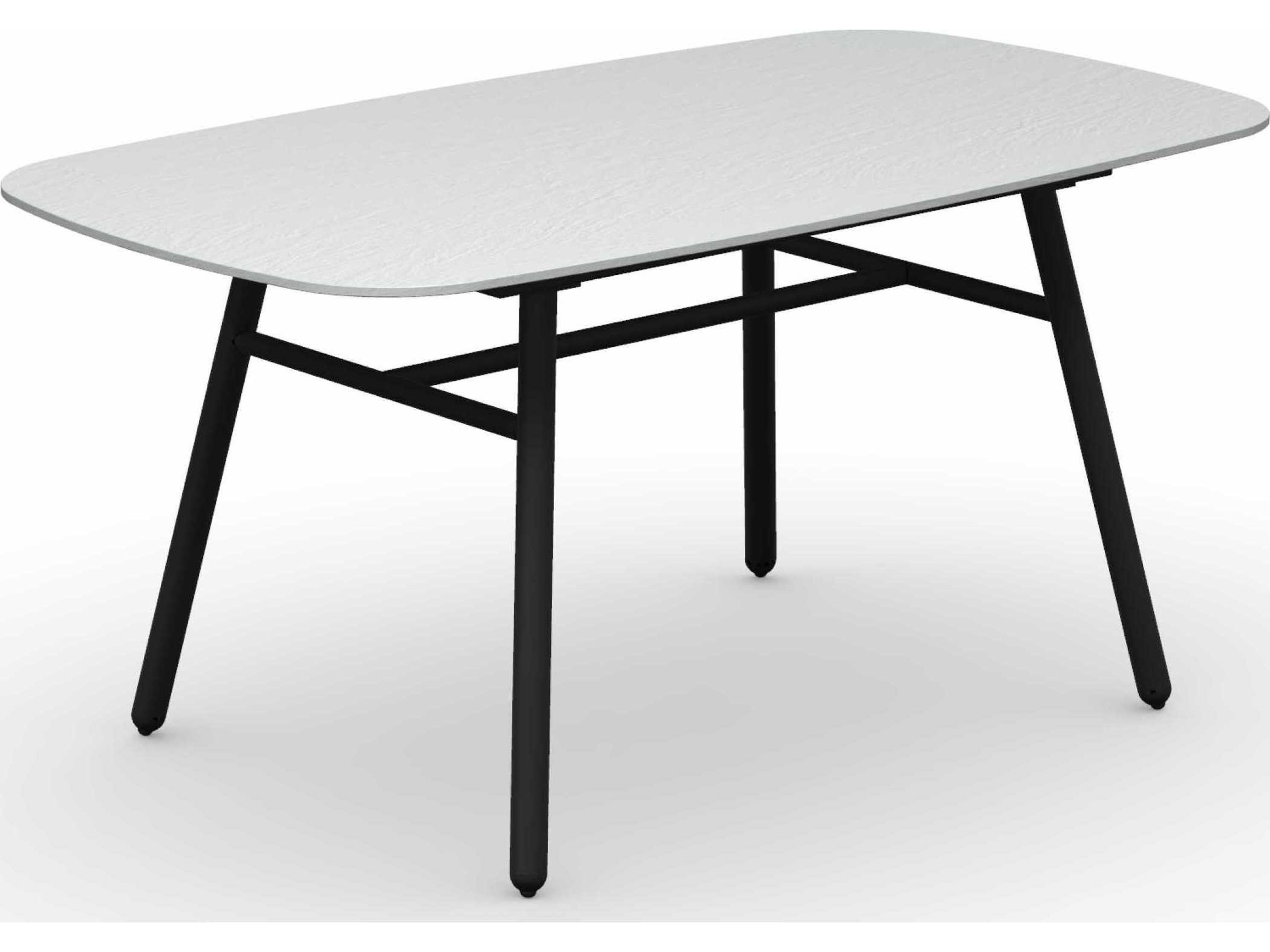 Yo Matt Black / Slate White Aluminum Ceramic Rectangular Dining Table