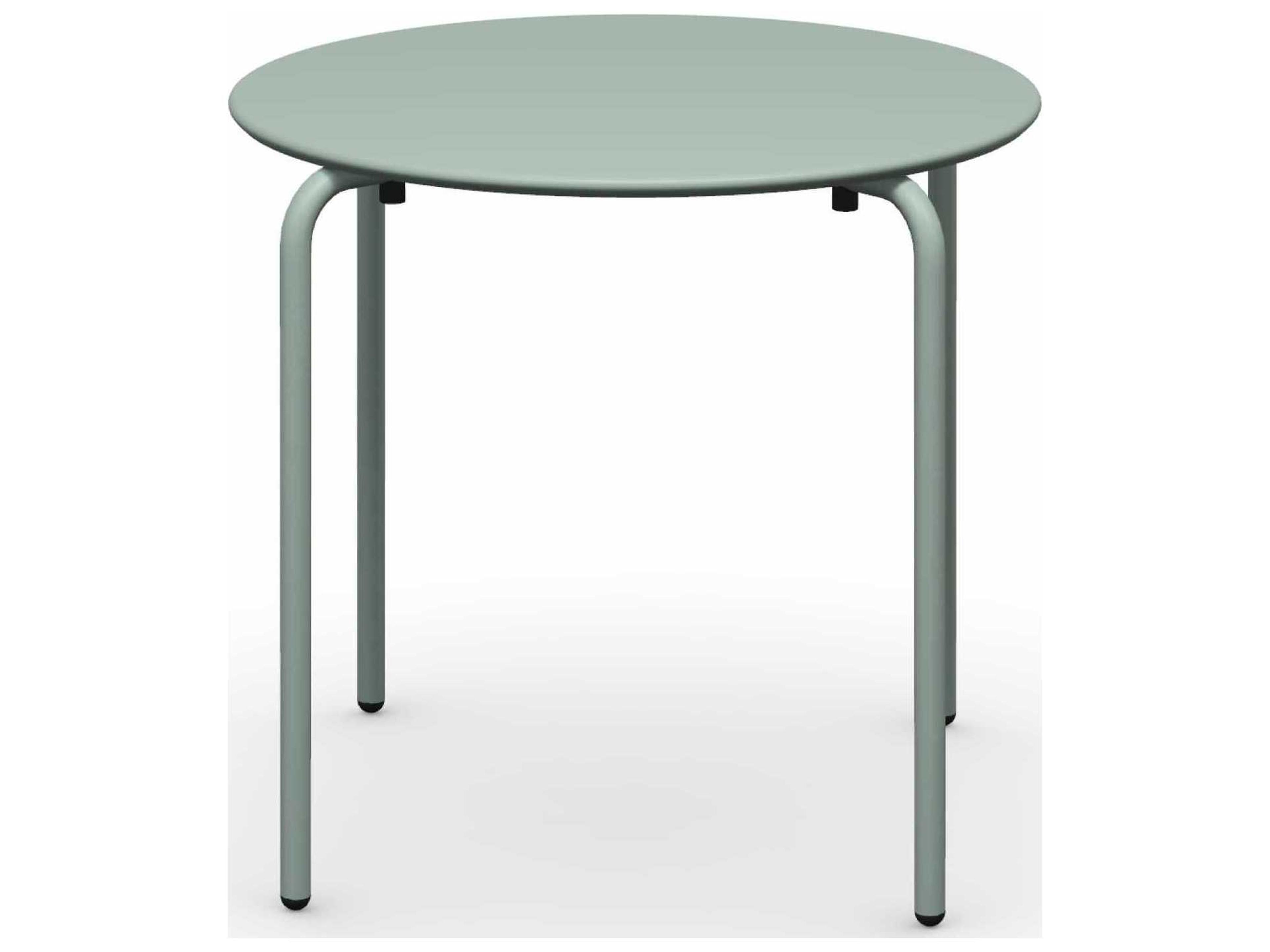 Easy Matt Thyme Green Metal Round Dining Table