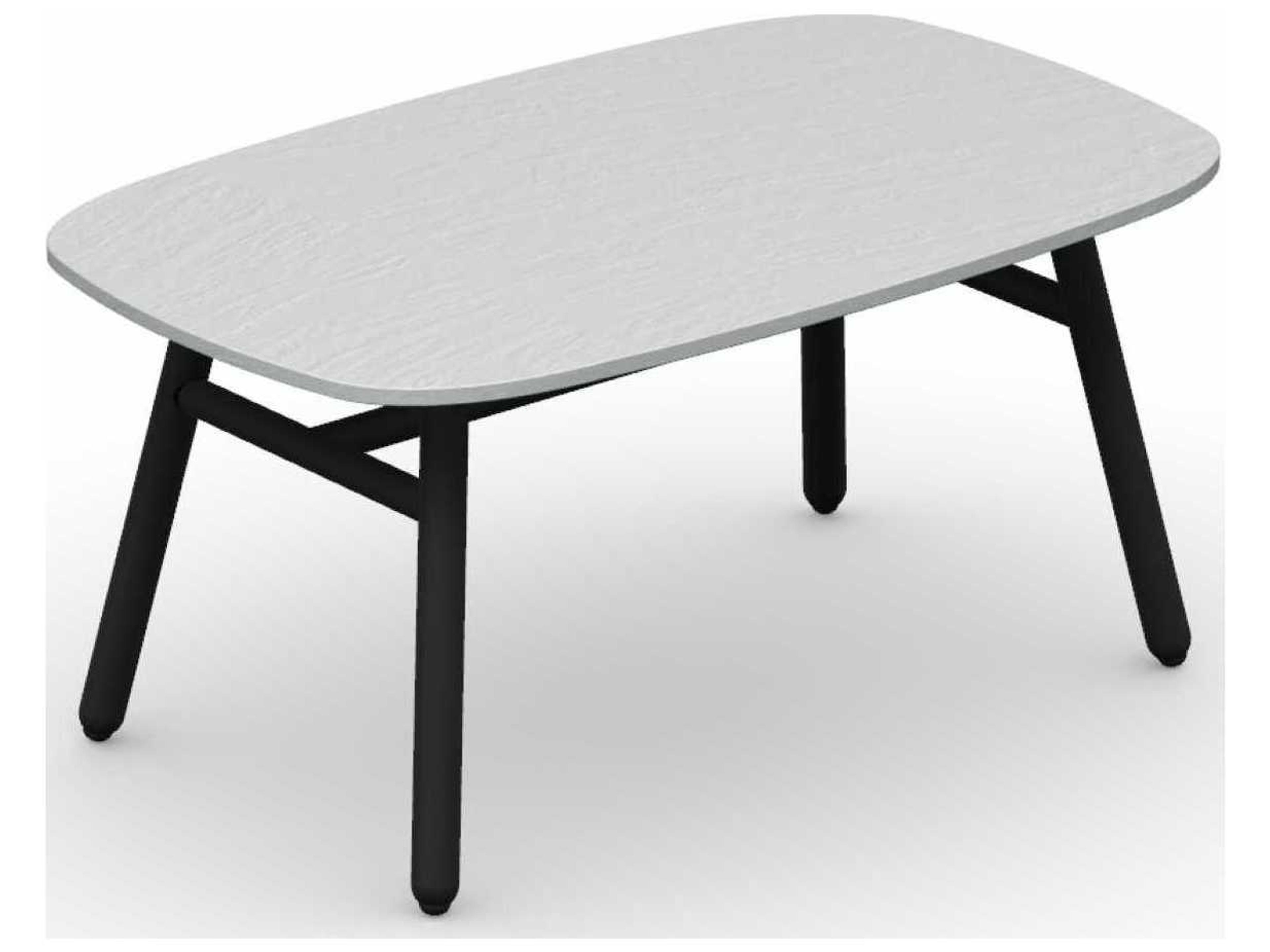Yo Matt Black / Slate White Aluminum Ceramic Rectangular Coffee Table