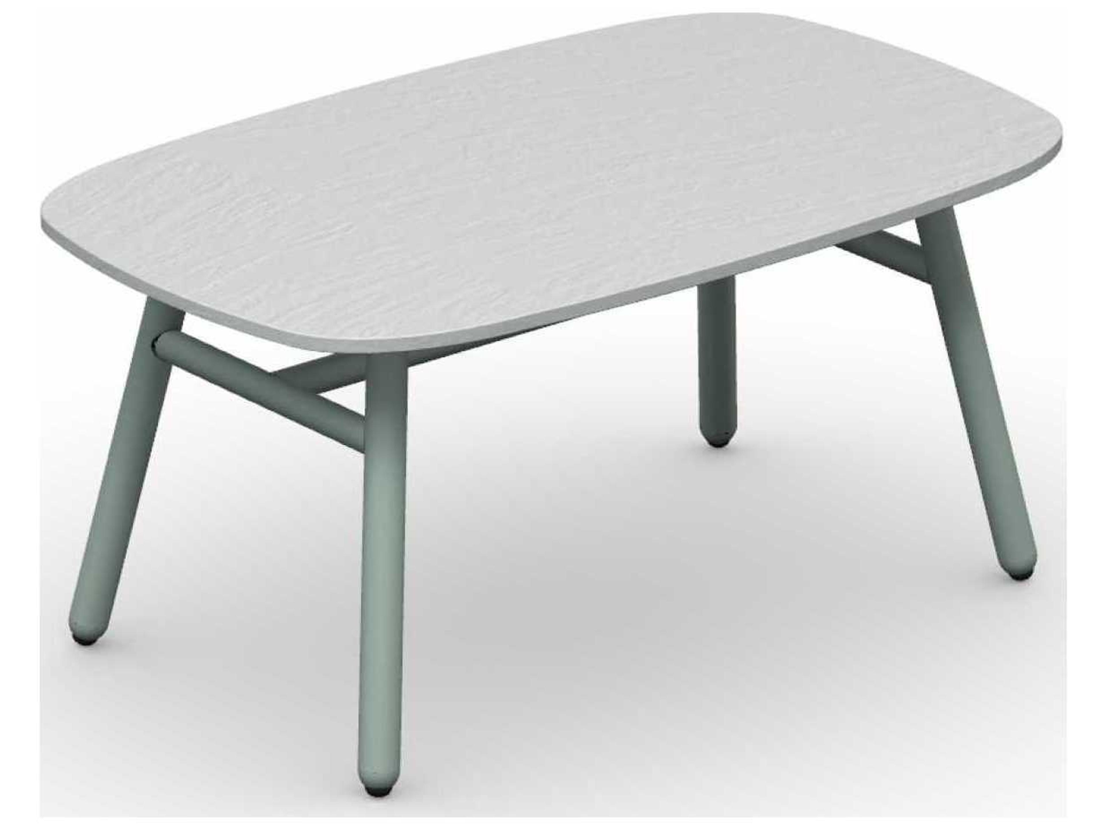 Yo Matt Thyme Green / Slate White Aluminum Ceramic Rectangular End Table