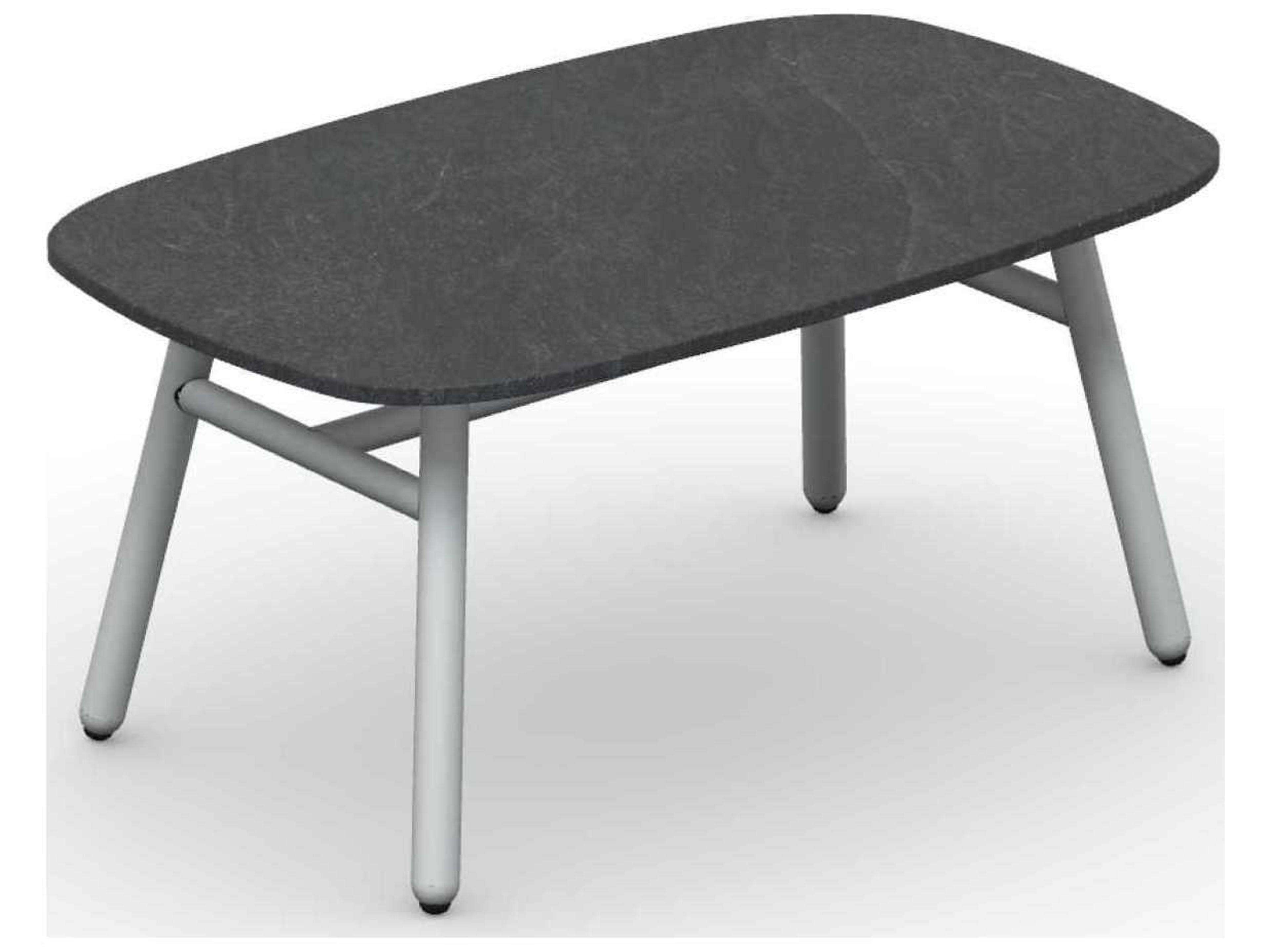 Yo Matt Optic White / Cardoso Black Aluminum Ceramic Rectangular Coffee Table