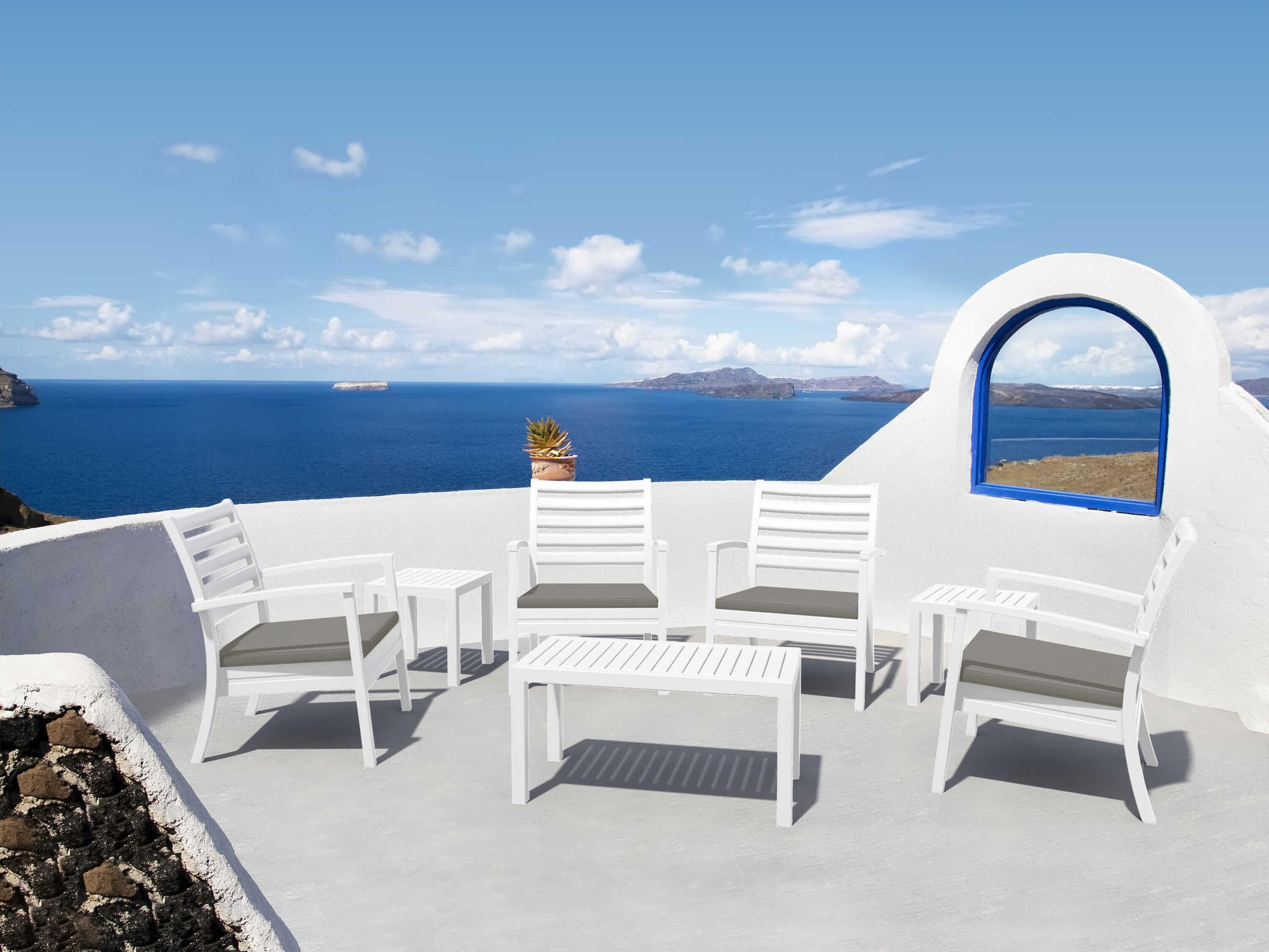 Artemis White Polypropylene Cushion Lounge Set