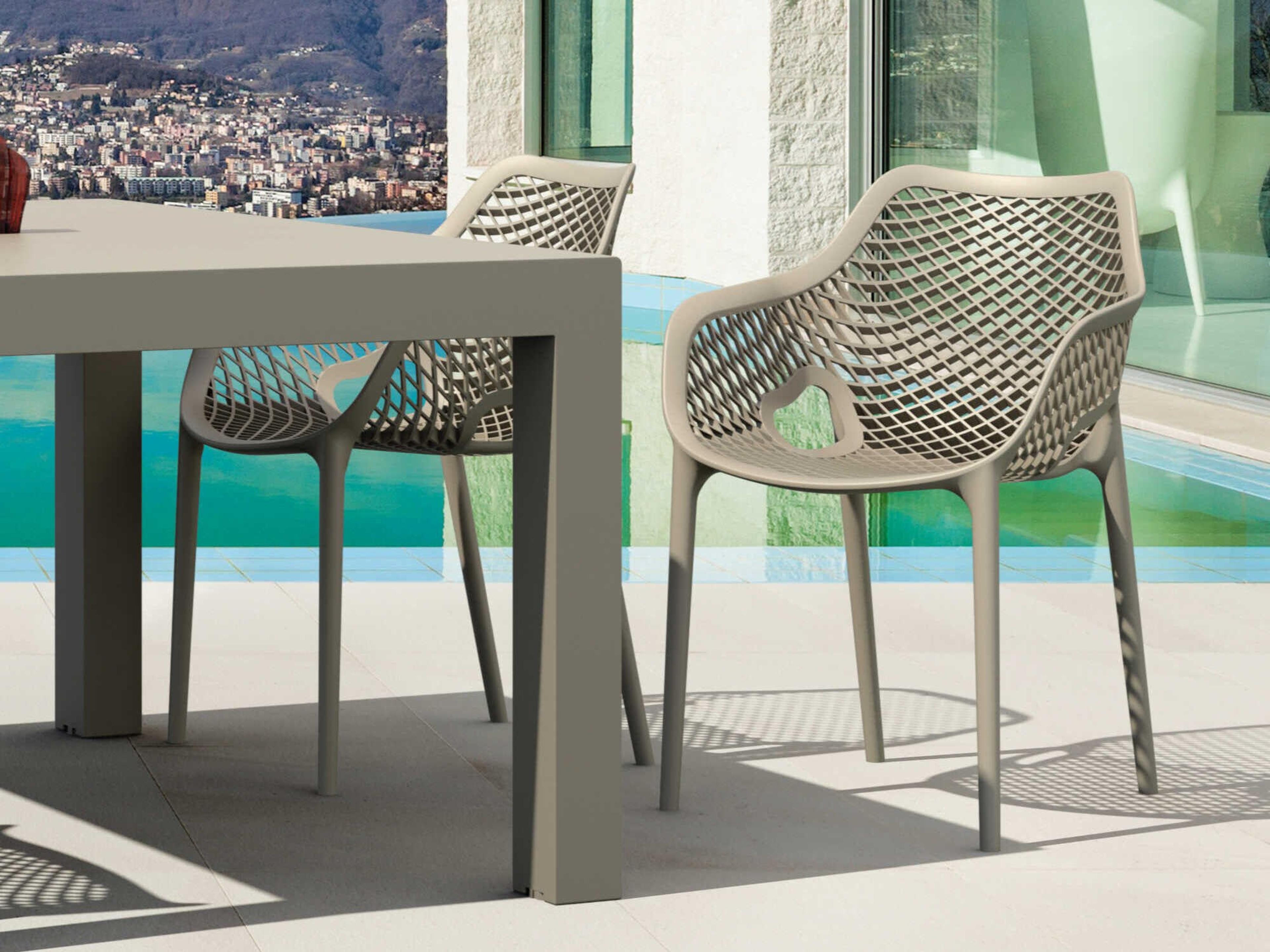 Compamia Air Taupe Polypropylene Dining Set