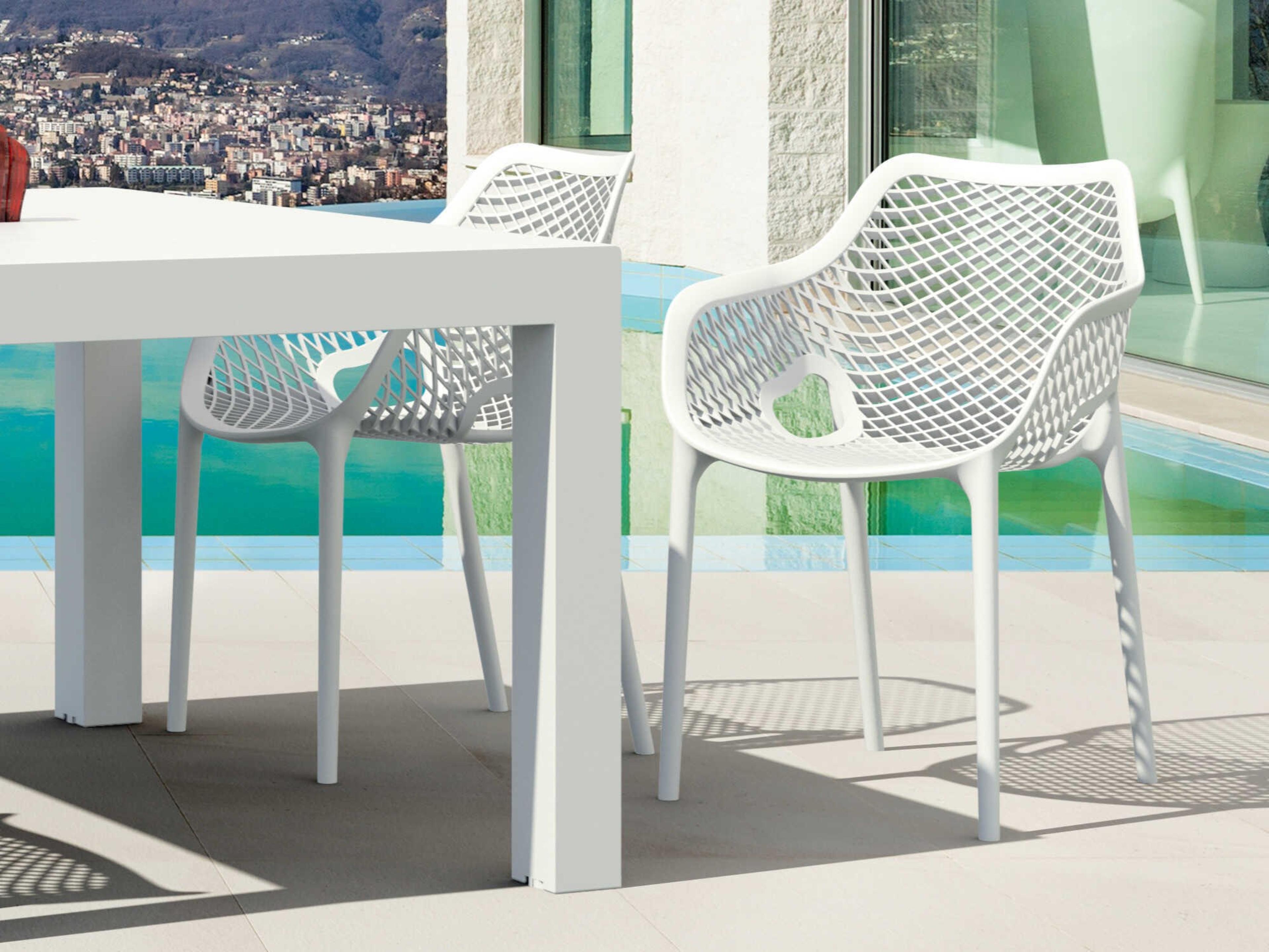 Compamia Air White Polypropylene Dining Set